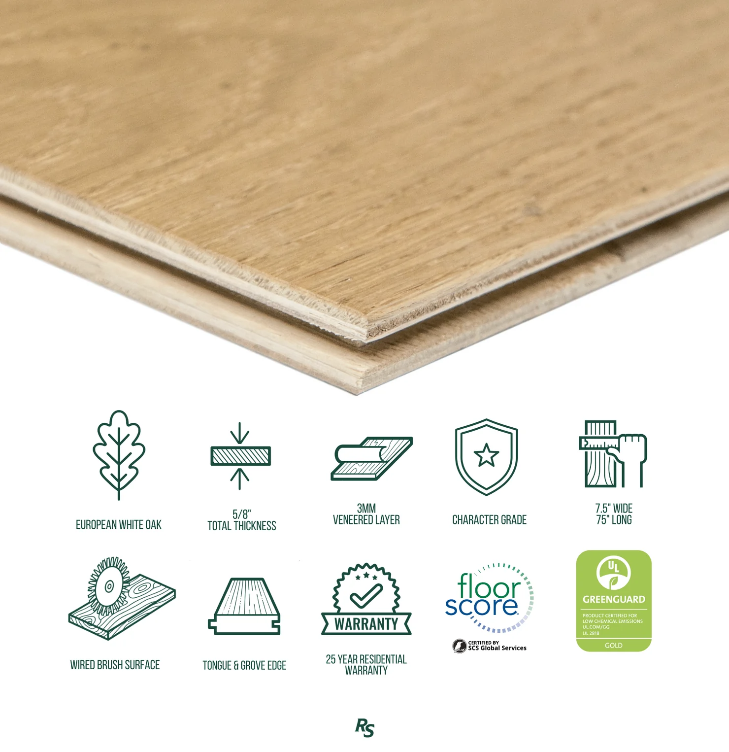 No. 10 Engineered Wood Flooring in brown European white oak with matte wire brush finish and character grade from Reno Source collections