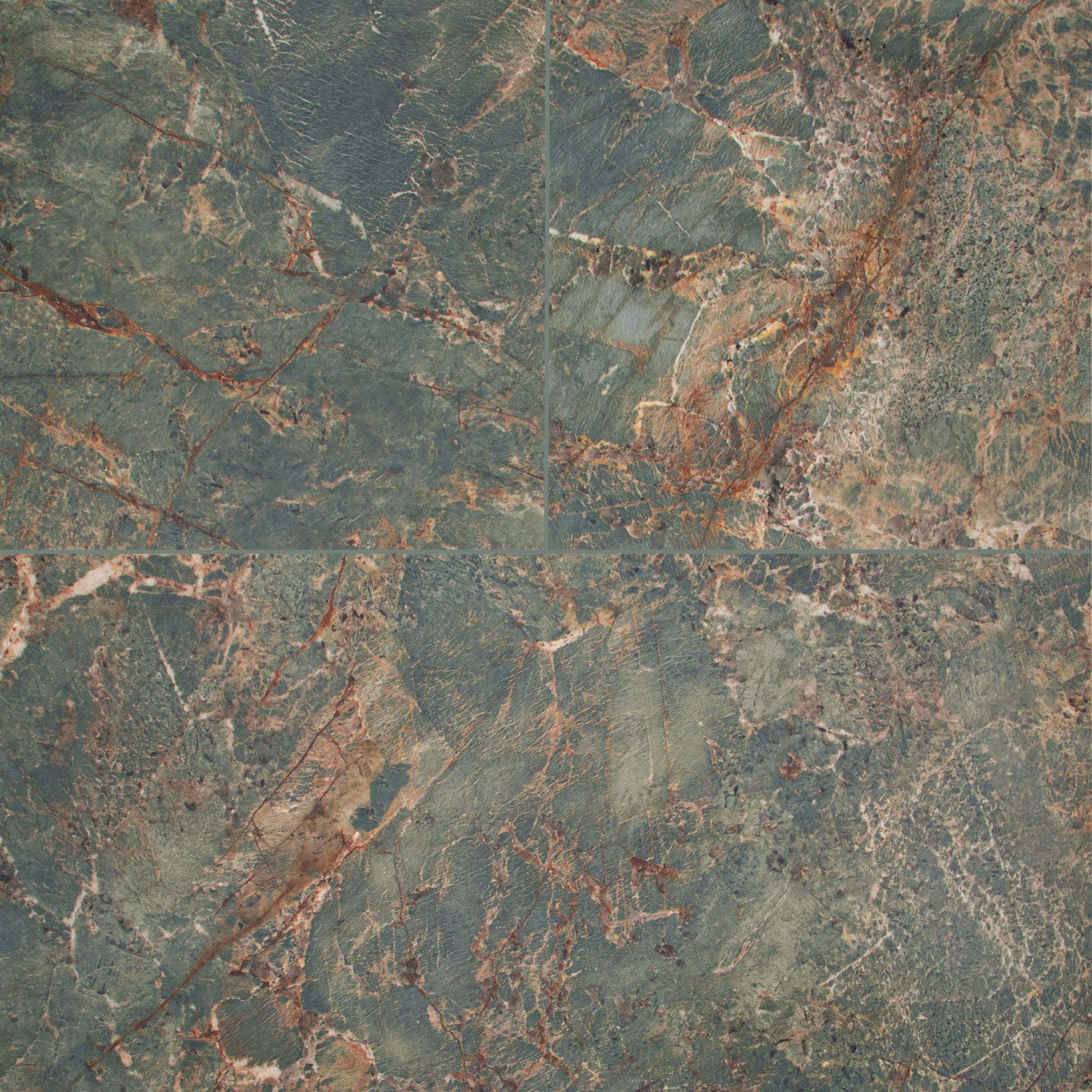 Amazzonite Matte Marble Look Porcelain Tile in rich brown, green, and gray tones from Large Format Tiles at Reno Source