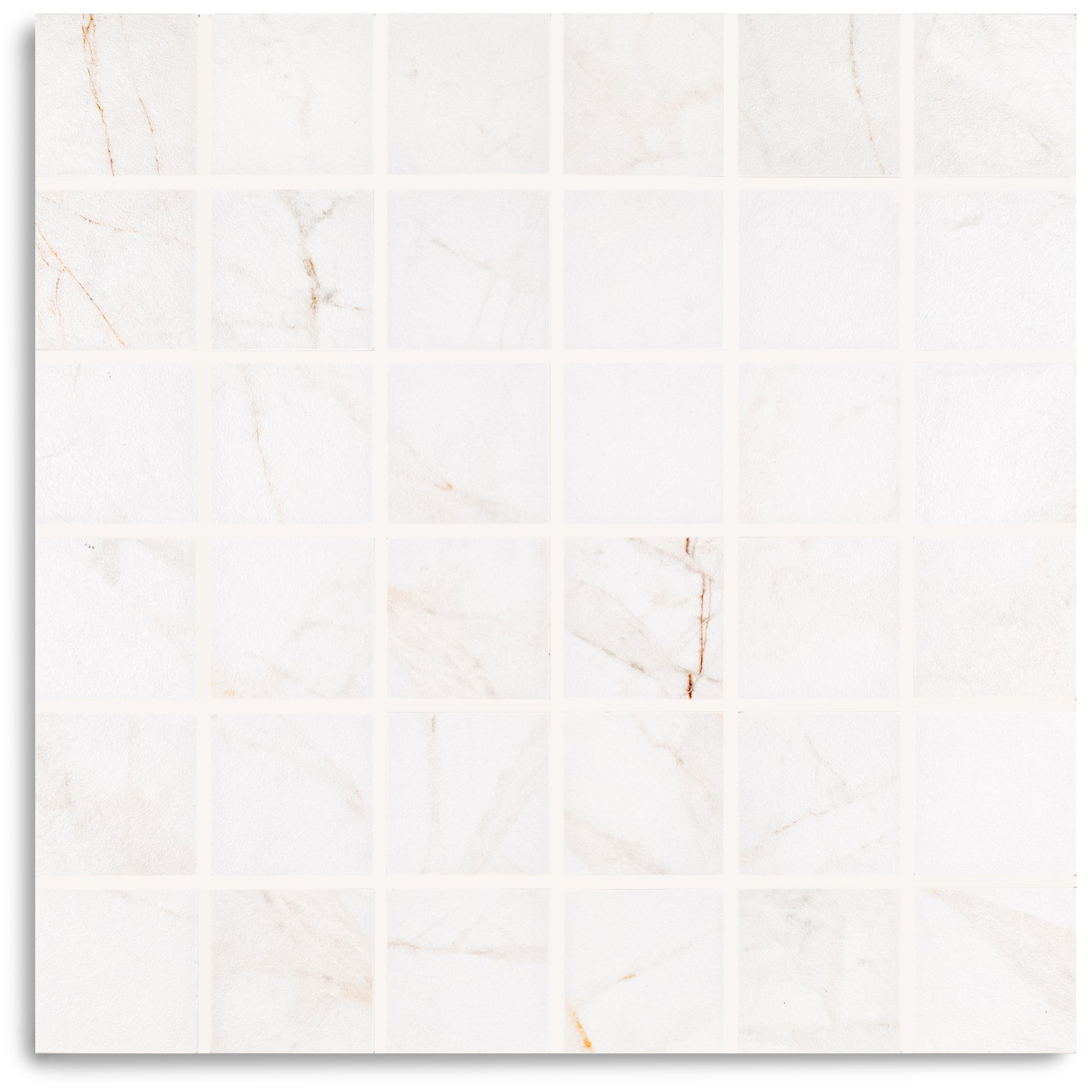 Spider Gold 12x12 Matte Porcelain Mosaic in white and beige tones from Large Format - Porcelain Mosaic at Reno Source