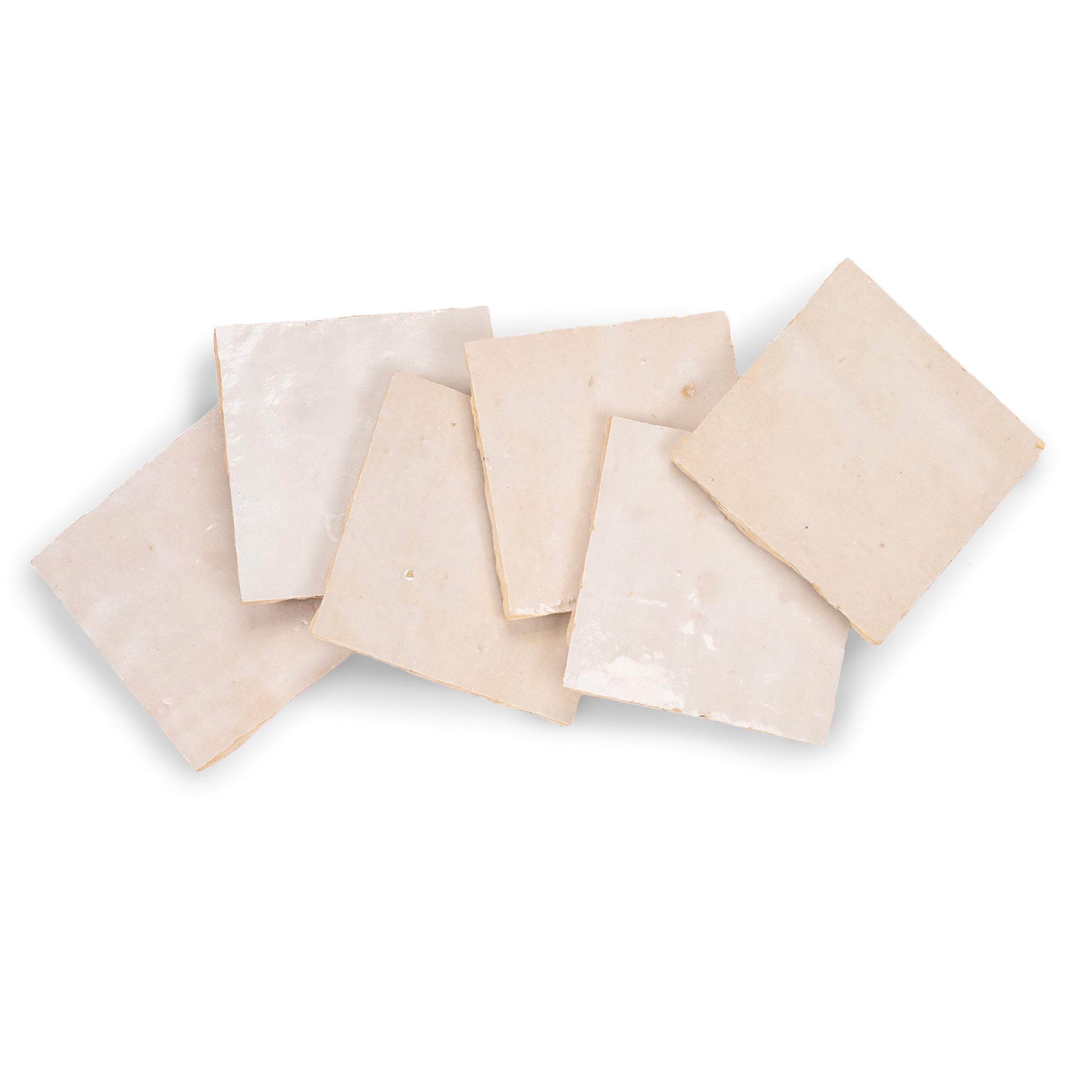 Ecru Glazed Zellige Tile in beige terracotta with handmade Moroccan glaze from Small Format Tiles and Handmade Moroccan Zellige Tiles collections