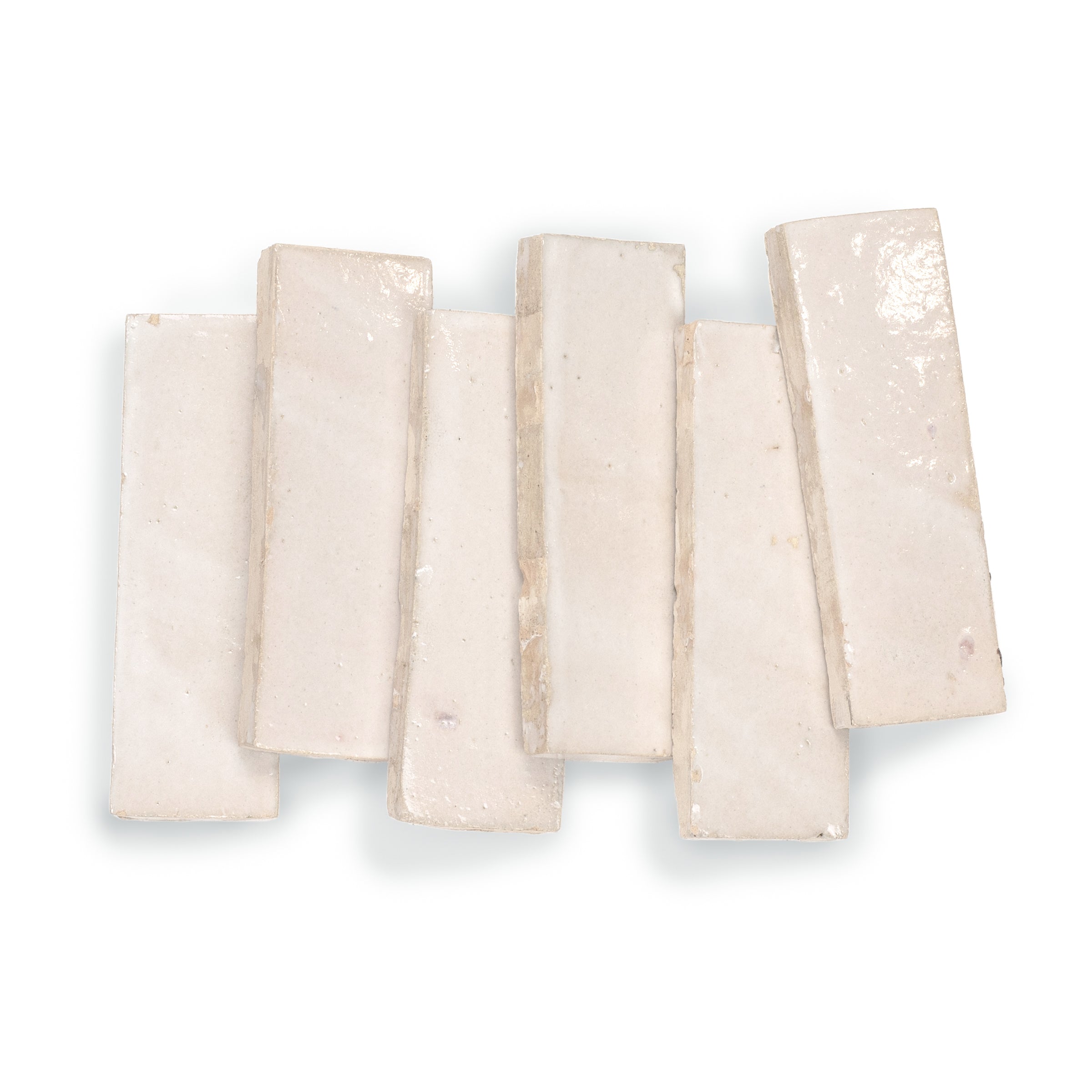 Ecru Glazed Zellige Plinth showcasing handmade beige terrazzo ceramic small format tiles from New Arrivals collection