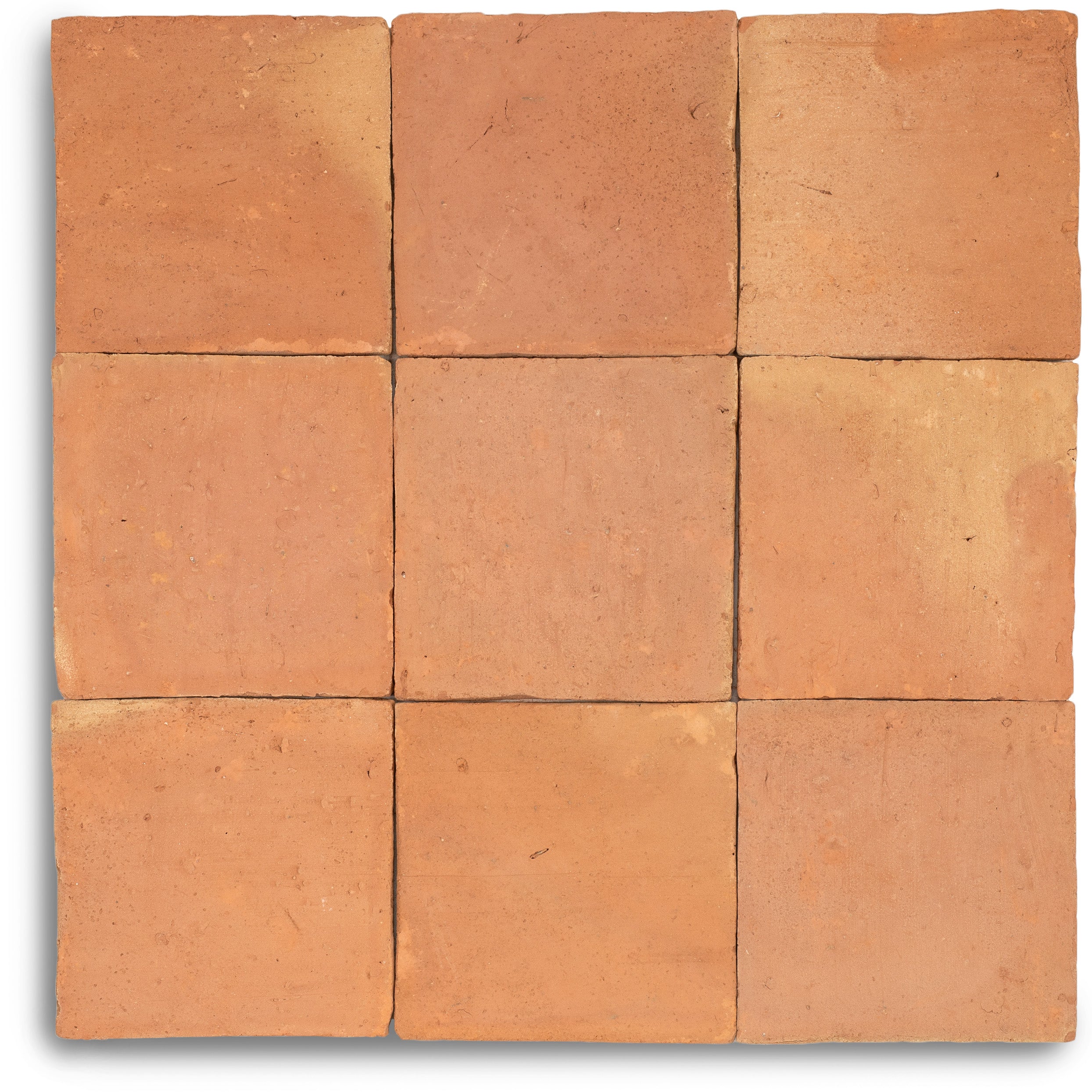 Classic Square Textured Terracotta Tile in warm brown terracotta tones with subtle handmade surface variations from Small Format Tiles collection