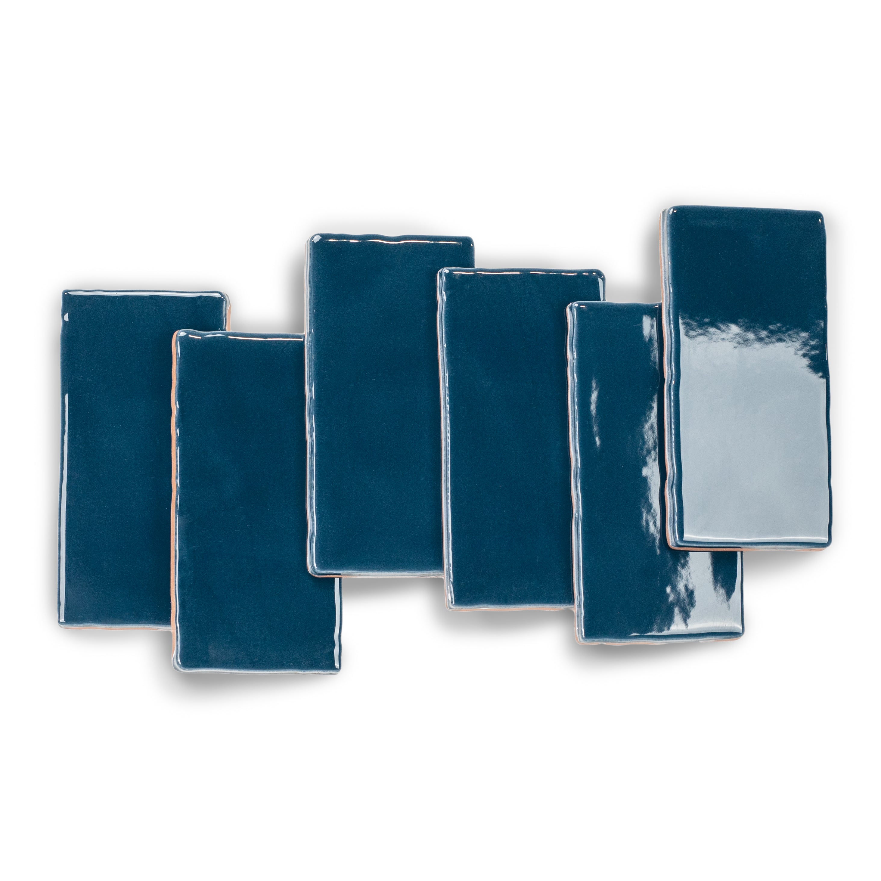 Marine 3x6 Glossy Ceramic Tile in deep blue ceramic with rich gloss and subtle handcrafted edge from Seville Glossy Ceramic Tiles