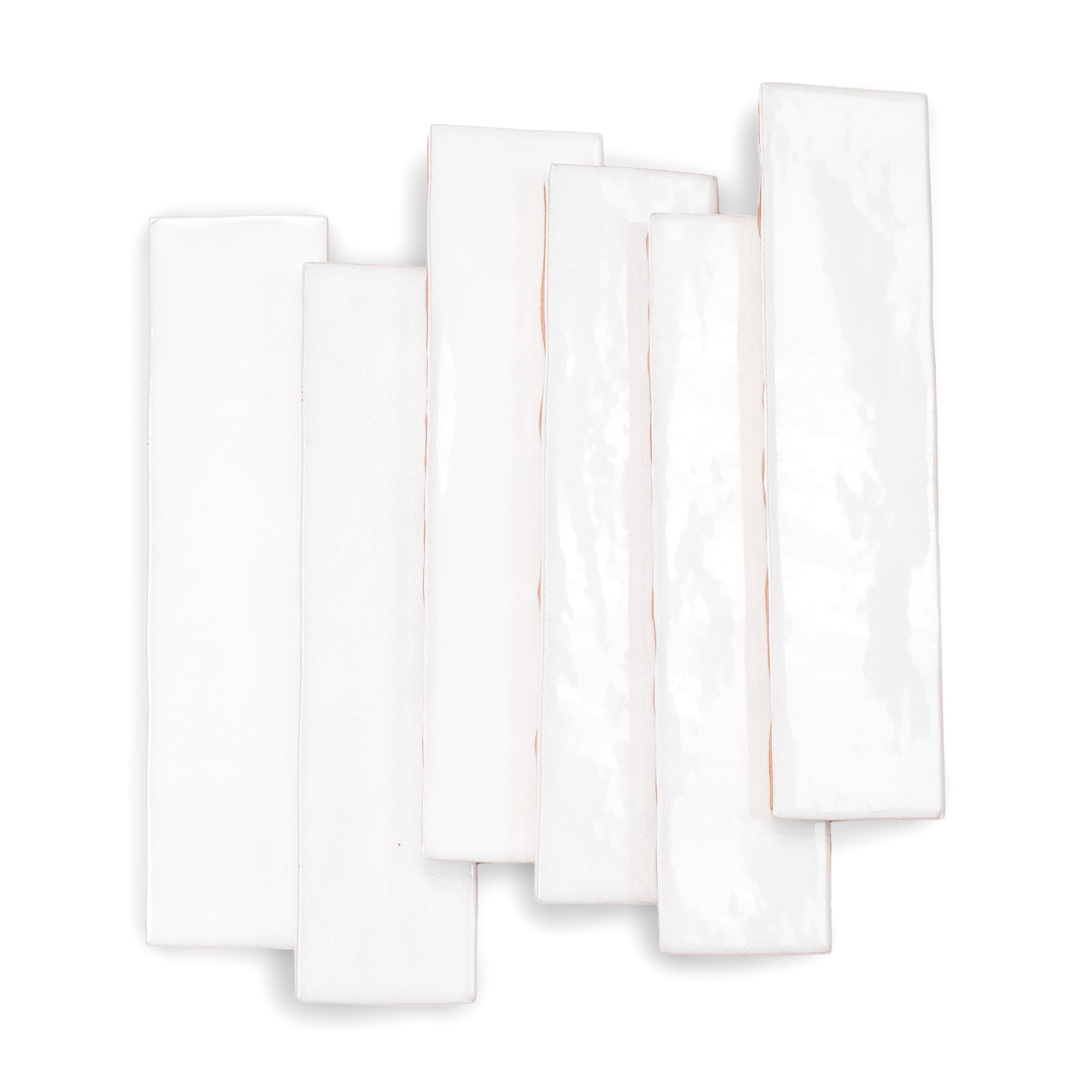 White Glossy Ceramic Tile with handcrafted zellige style in small format from Small Format Tiles and Zel Glazed Ceramic Tiles collections