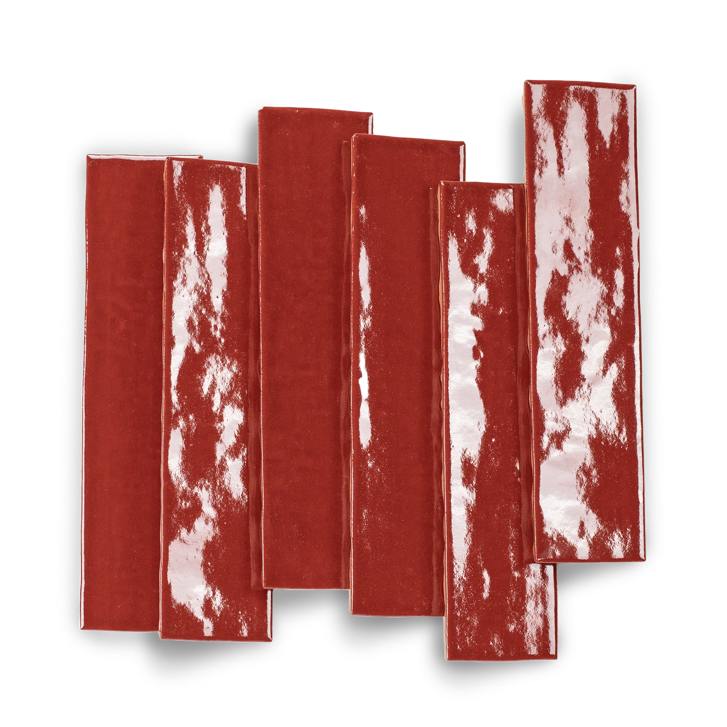 Ruby Glossy Ceramic Tile in vibrant red ceramic with bright glossy finish from Small Format Tiles and Zel Glazed Ceramic Tiles collections
