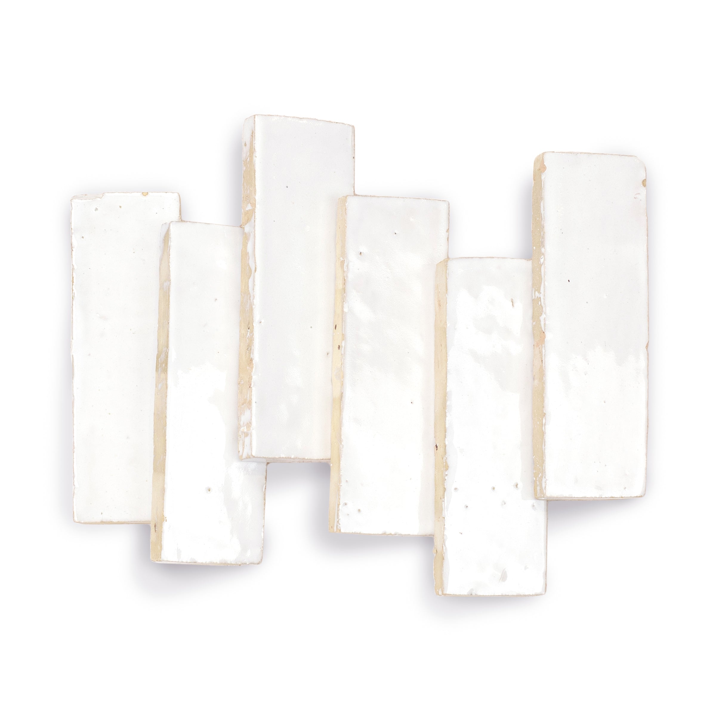 White Glazed Zellige Plinth in terracotta with handmade texture from Small Format Tiles and Handmade Moroccan Zellige Tiles collections