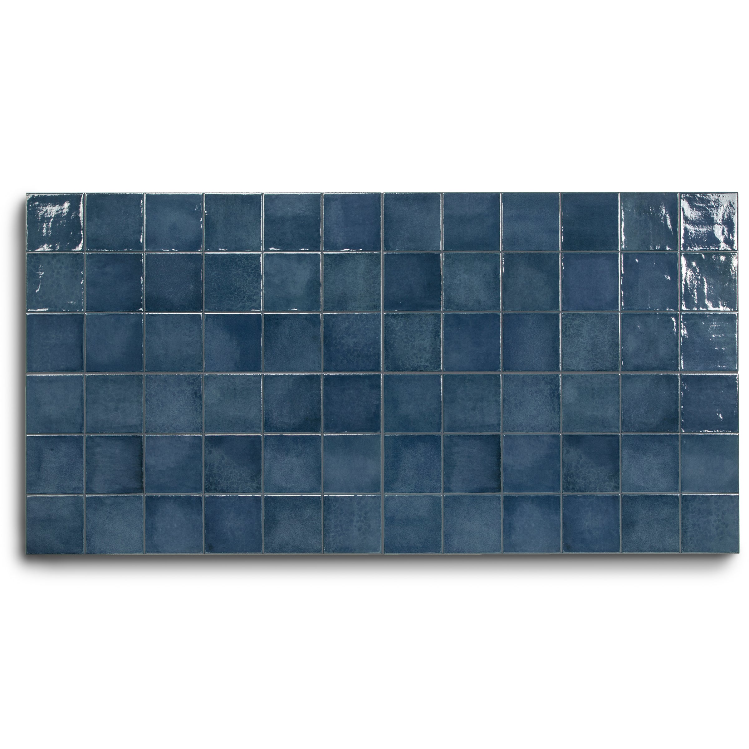 Amaris Glossy Porcelain Tile featuring deep blue square tiles, part of Large Format Porcelain - 12x24 collection