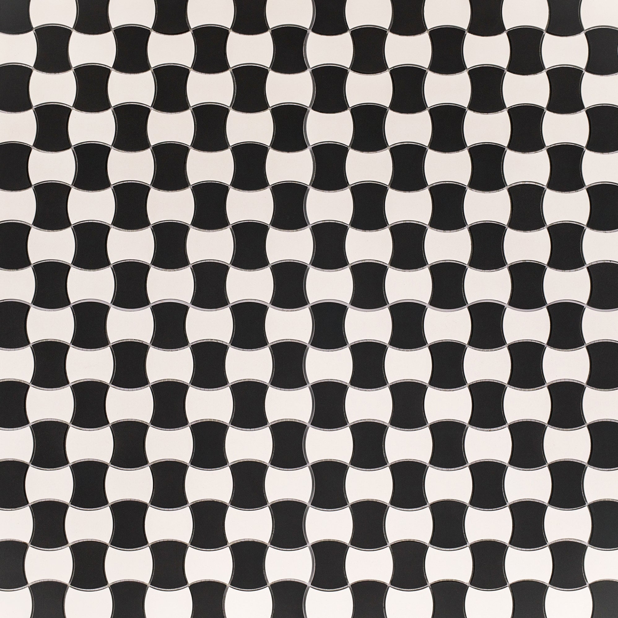 Black & White 12x12 Butterfly Porcelain Mosaic with bold graphic butterfly pattern in Porcelain, Forma Porcelain Mosaics collection