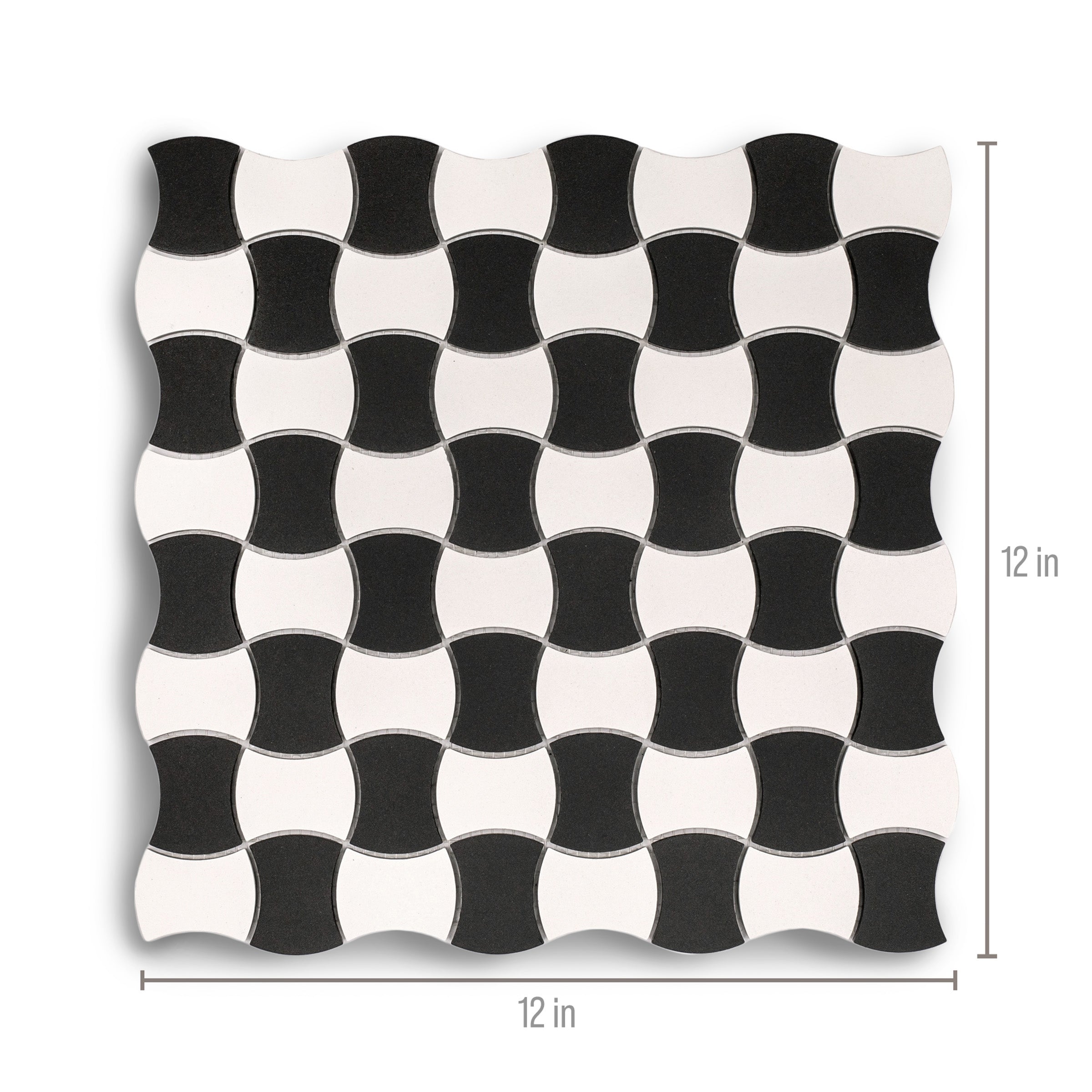 Black & White Forma Butterfly Porcelain Mosaic