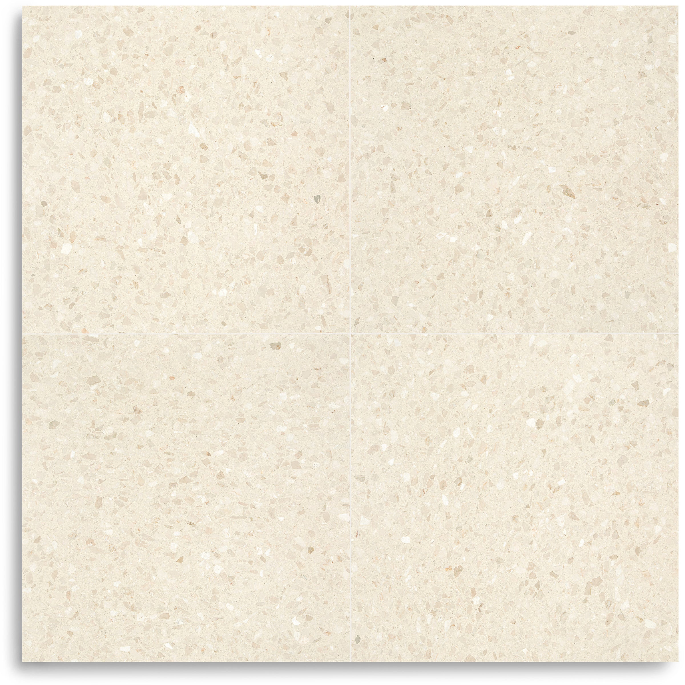 Cream square tiles with a subtle speckled stone pattern