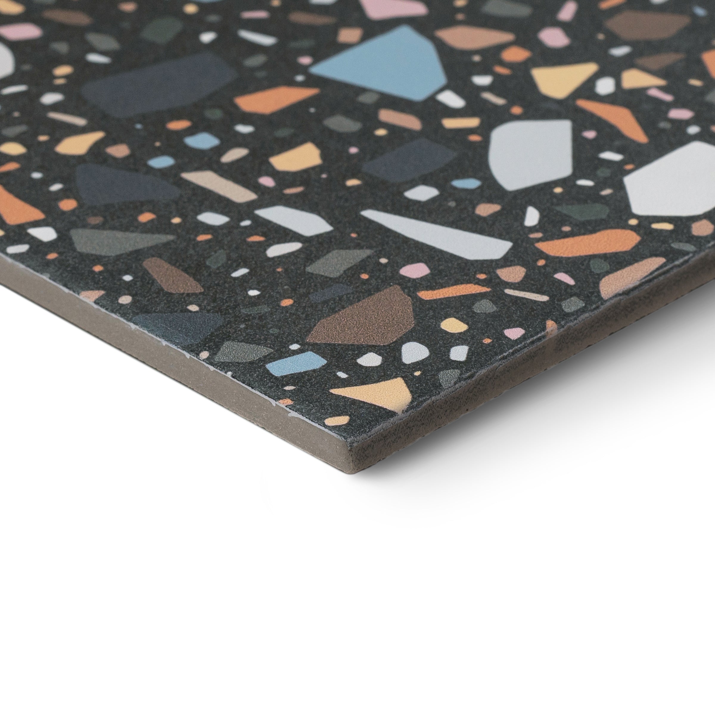 Black Multi-Color Matte Porcelain Tile