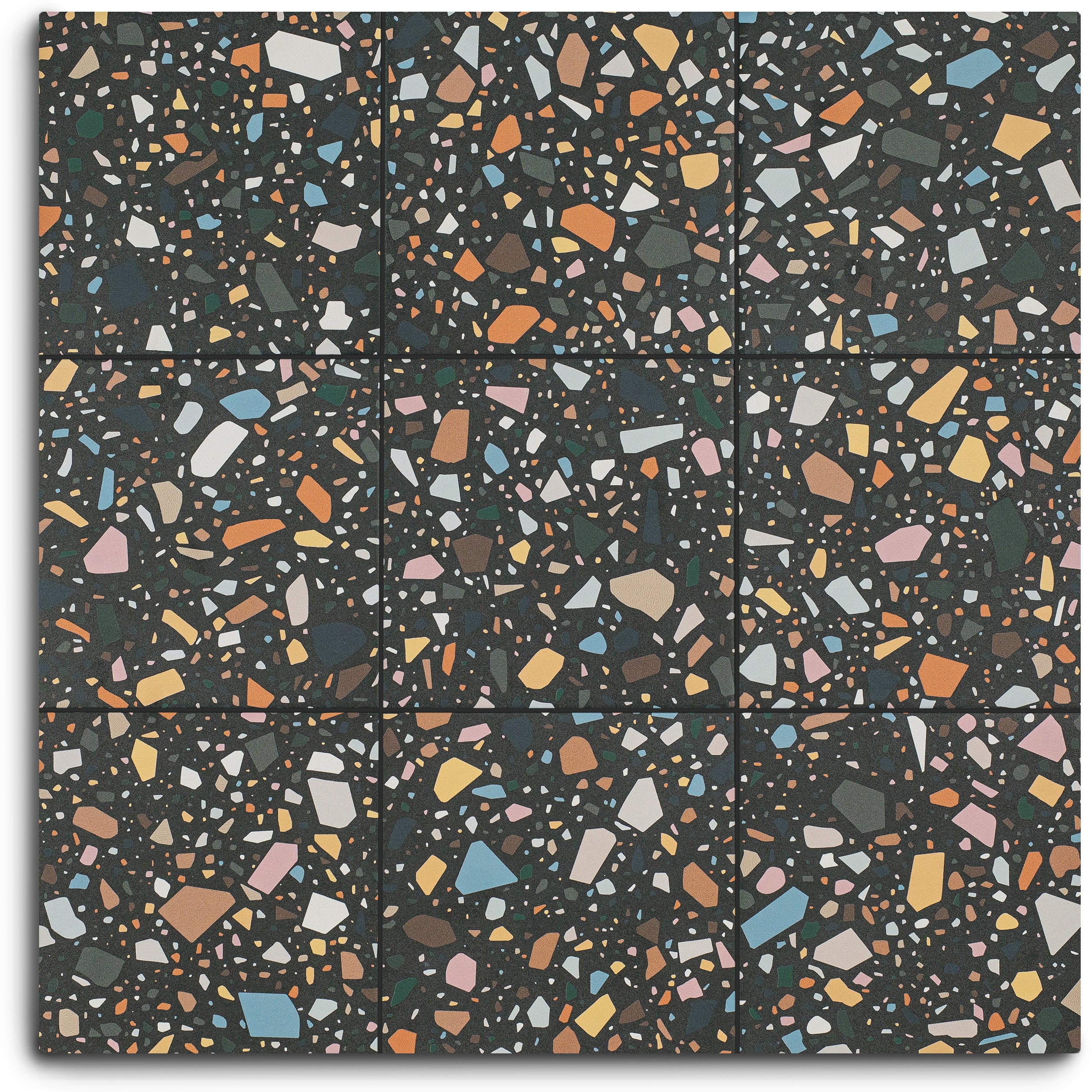 Black Multi-Color Matte Porcelain Tile