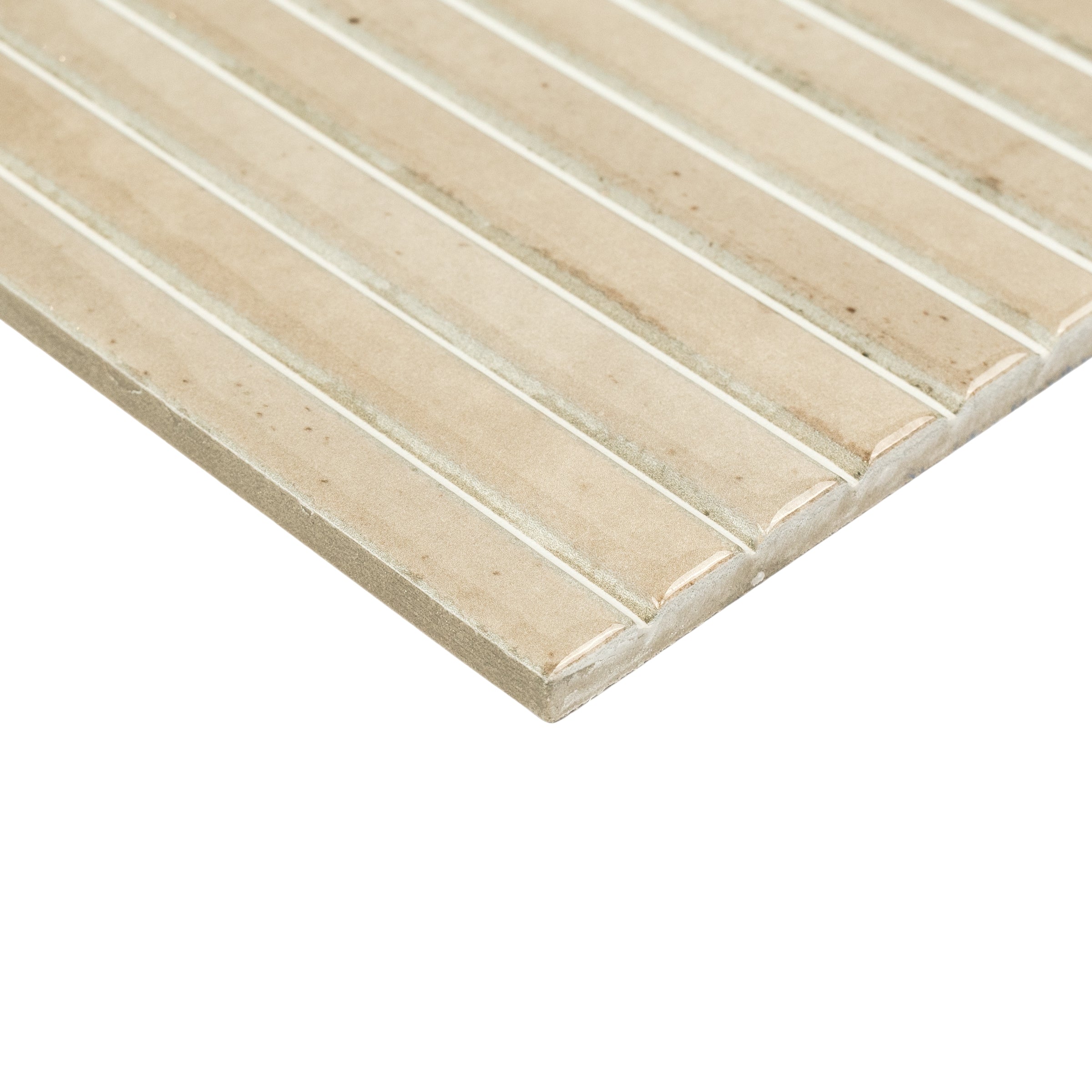 Bone 6x6 Shallow Glossy Porcelain Tile Sample in beige from Porcelain collection, perfect for design-oriented flooring ideas.