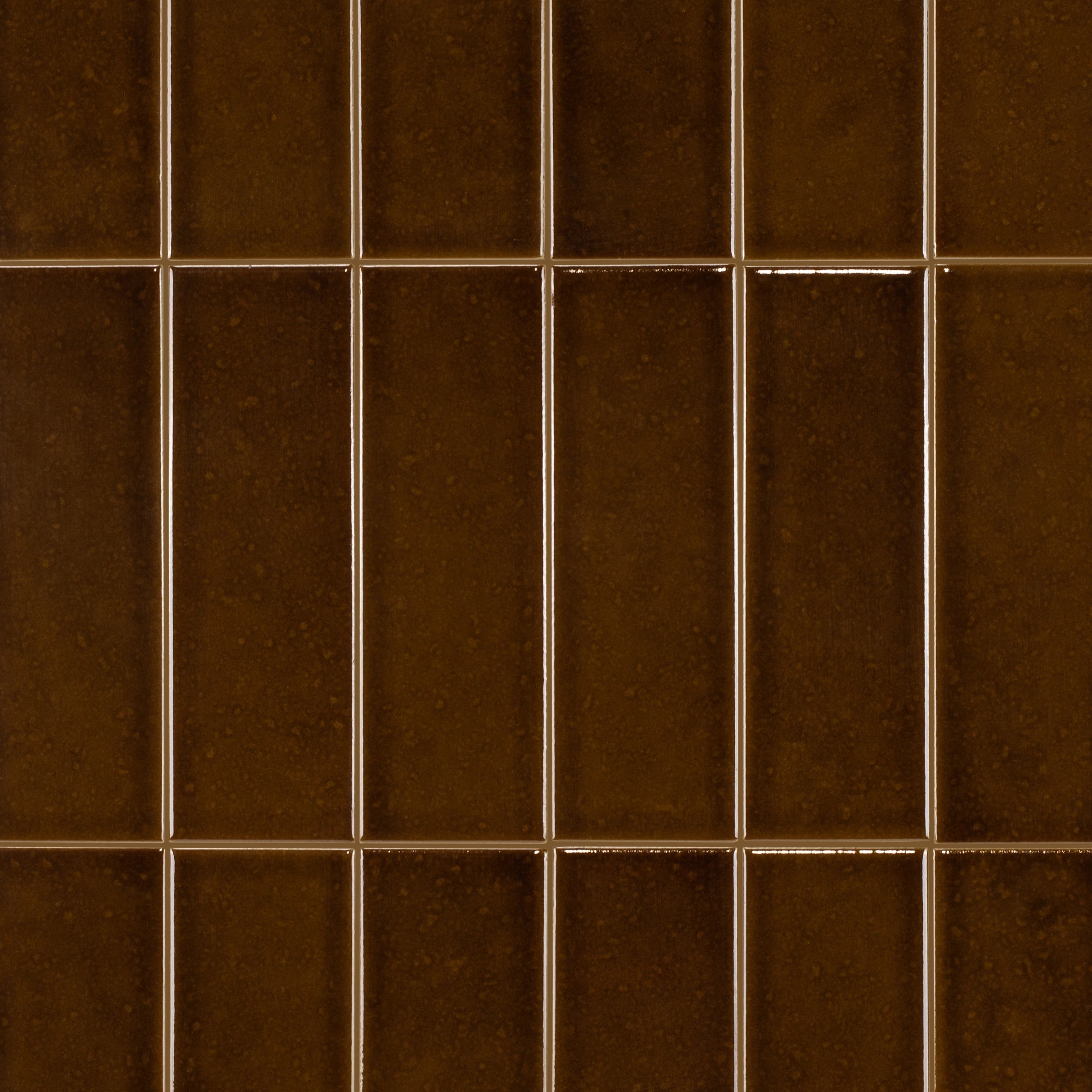 Bottega Glossy Porcelain Tile in rich tobacco brown shades featuring Small Format Tiles from New Arrivals Porcelain collection