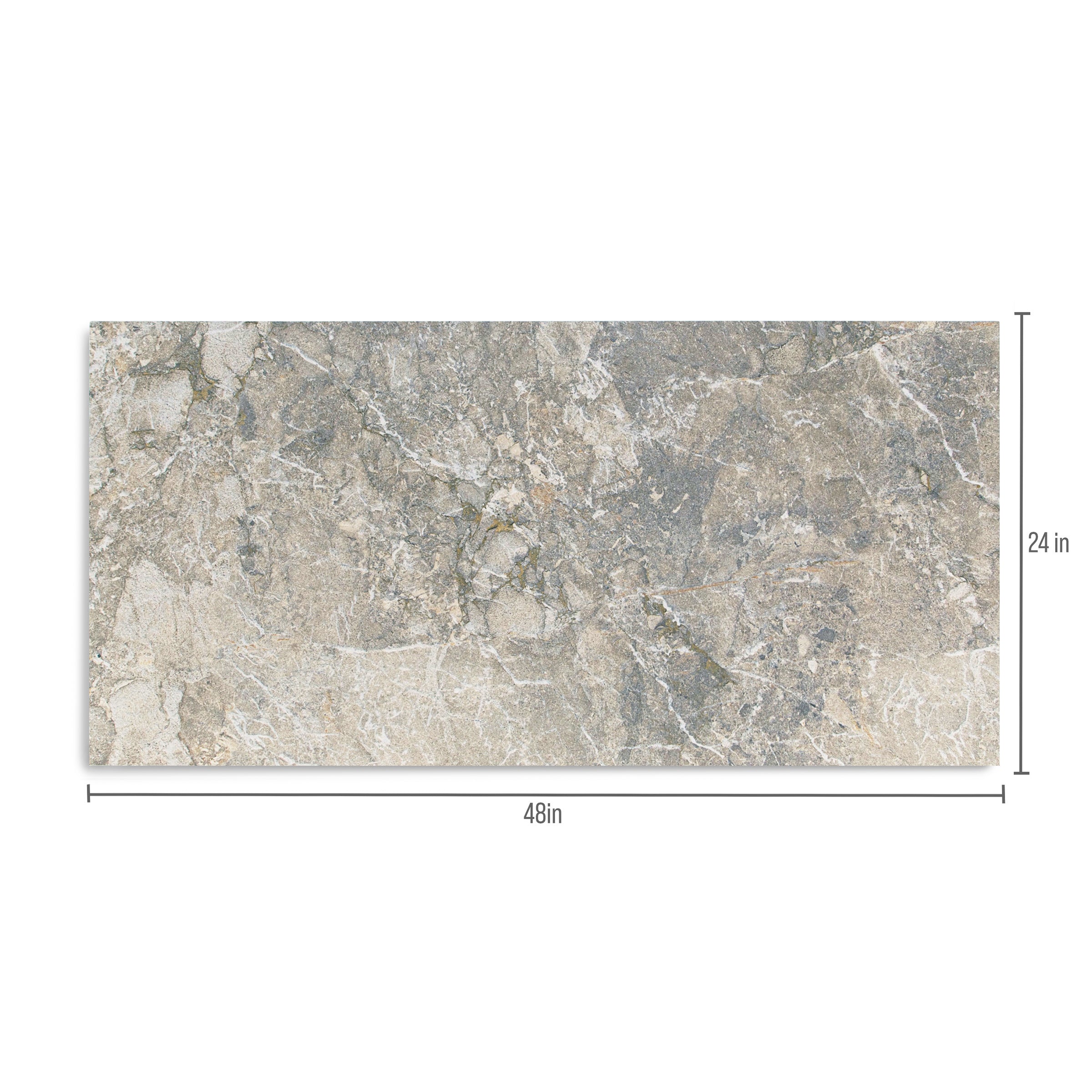 Breccia Grey 3D Stone Look Porcelain Tile with gray, black, beige tones from Stone Editions Porcelain Tile collection