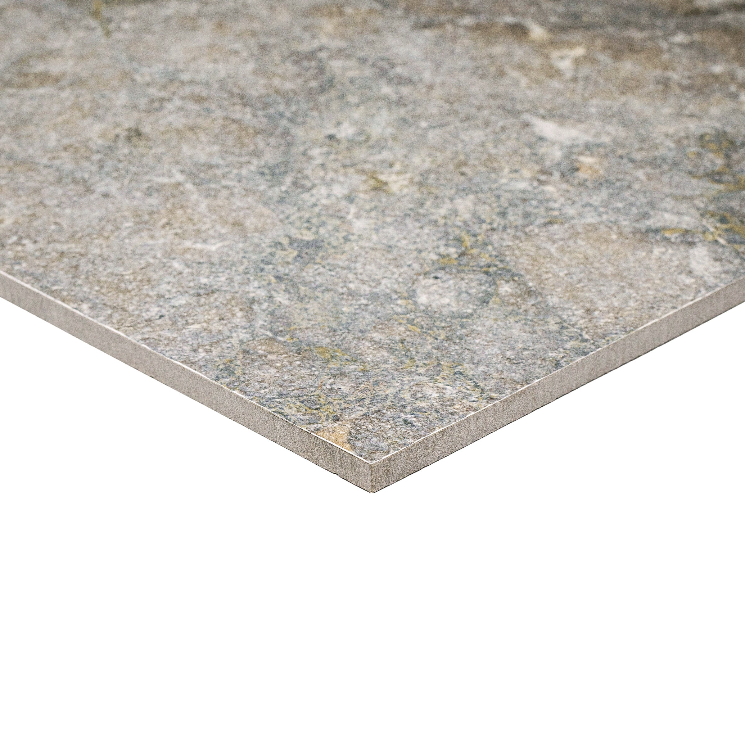 Breccia Grey 3D Stone Look Porcelain Tile featuring gray, beige, and black tones from Stone Editions Porcelain Tile collection