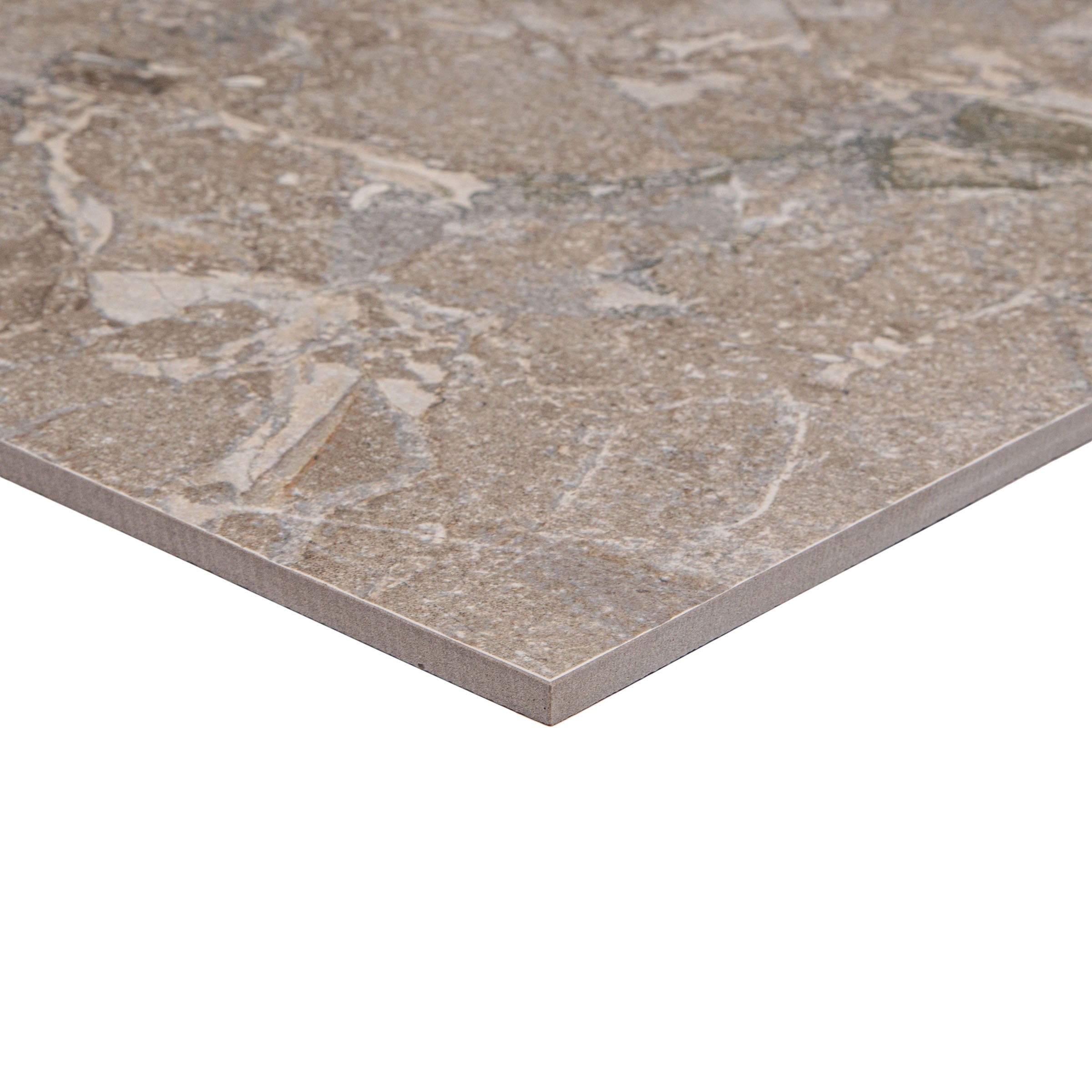 Breccia Grey 3D Stone Look Porcelain Tile Sample from Porcelain SAMPLES ONLY collection, globally sourced designer tile