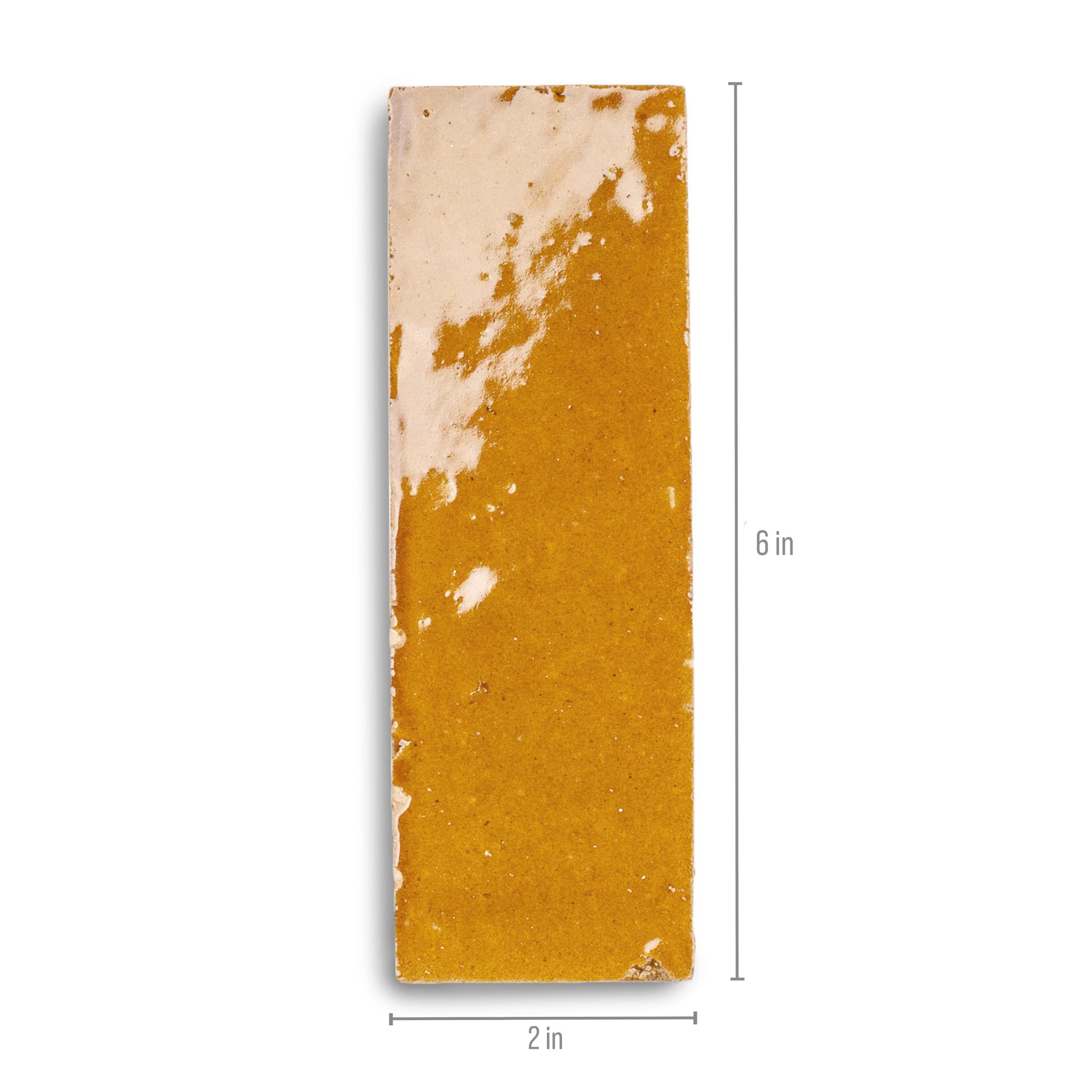 Caramel Glazed Zellige Plinth in terracotta with warm yellow tones from Small Format Tiles and Handmade Moroccan Zellige Tiles collections