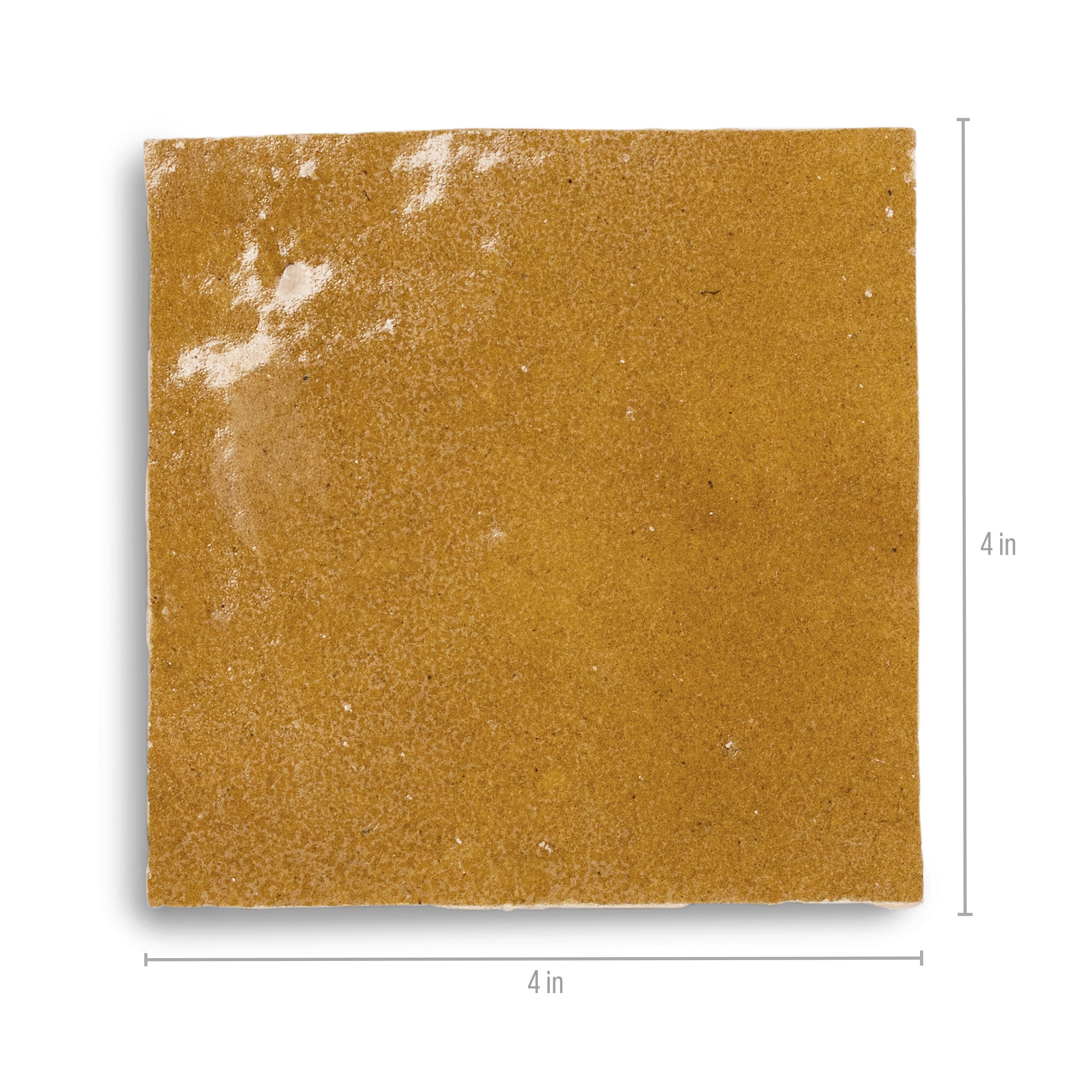 Caramel Glazed Zellige Tile in warm brown and yellow terracotta from Small Format and Handmade Moroccan Zellige Tiles collections