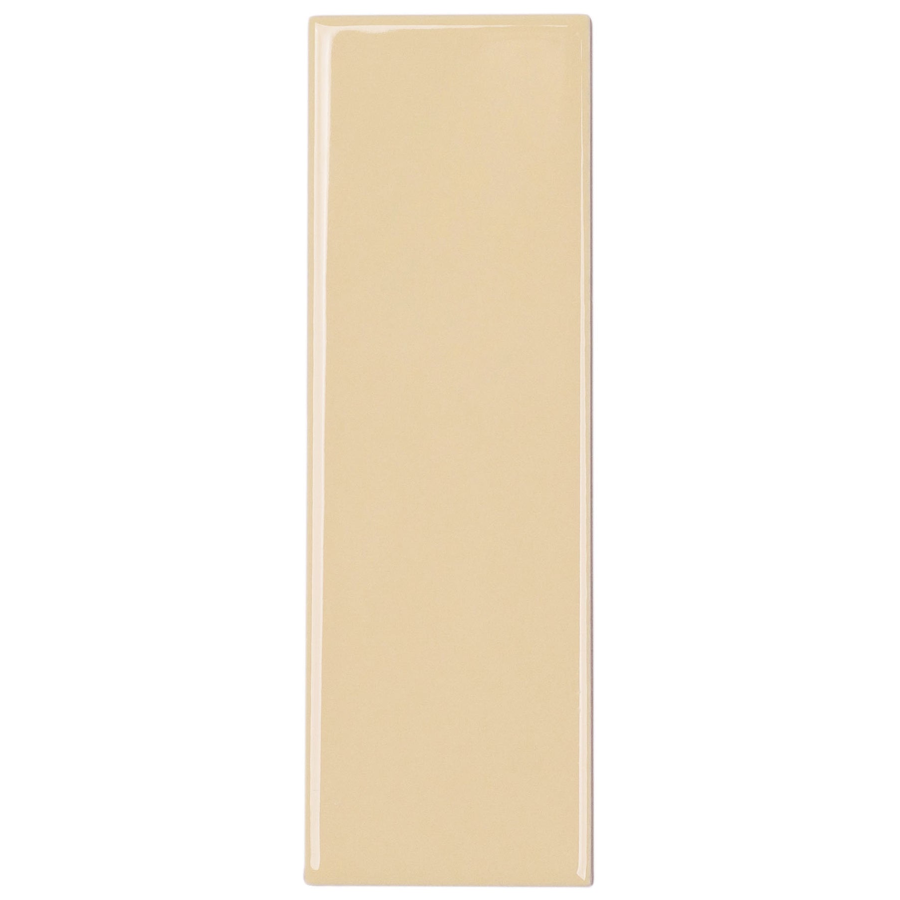 Champagne 2x6 Gloss Porcelain Tile Sample in soft beige from Porcelain collection, globally sourced for your imagination