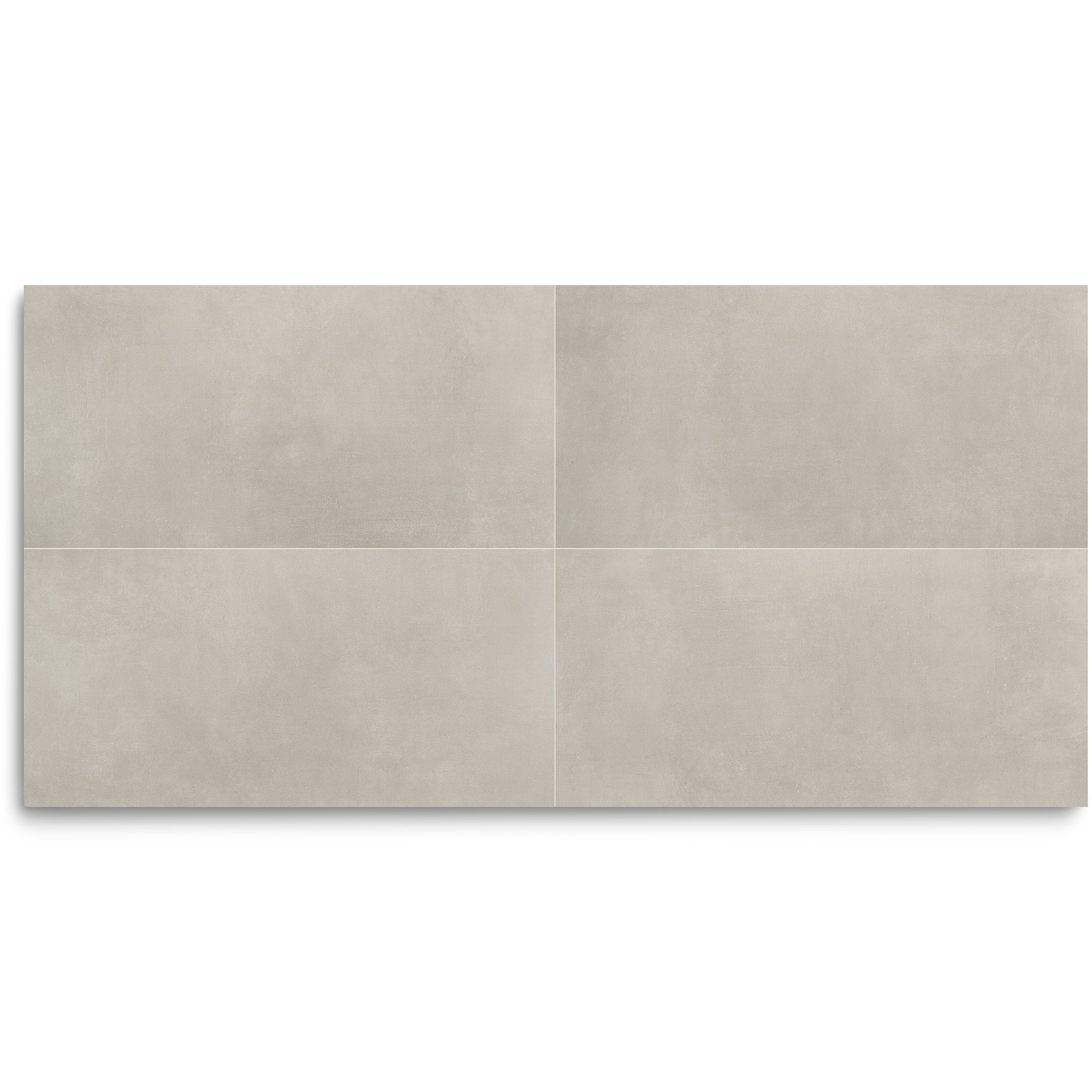 Four large-format light gray tiles arranged in a square grid