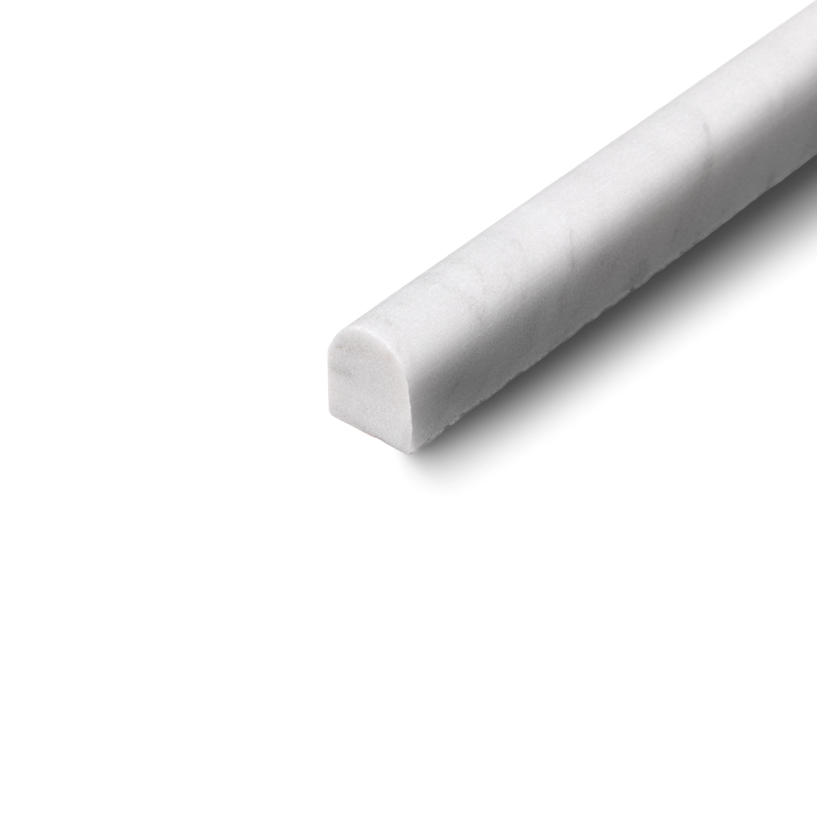 Carrara Honed Pencil Trim in white marble, perfect for Marble Tiles and Stone collections, globally sourced for your imagination