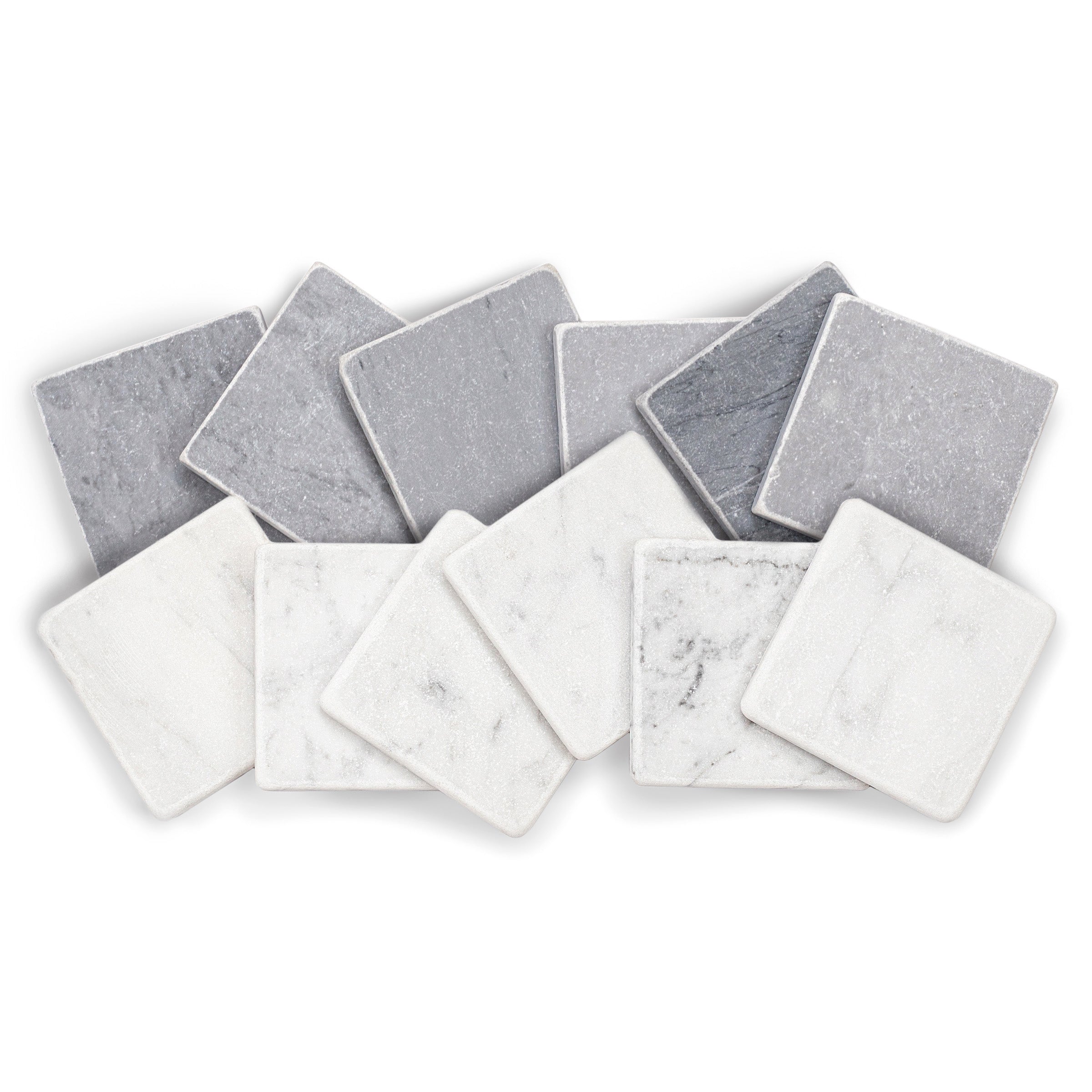 Carrara Bardiglio Tumbled Stone Checkerboard Sample stone tile samples in white and gray from SAMPLES ONLY collection