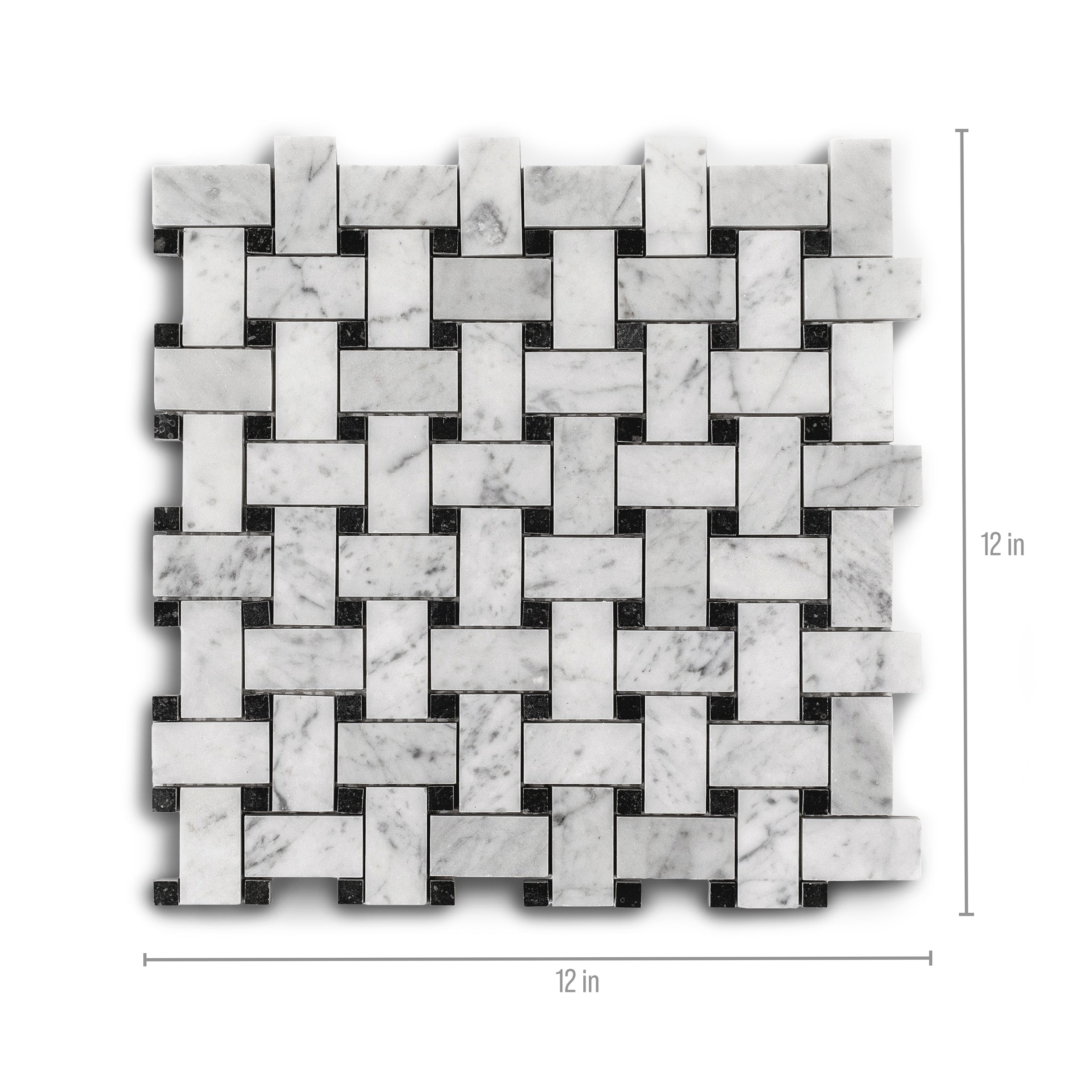 Carrara Honed Basketweave Marble Mosaic