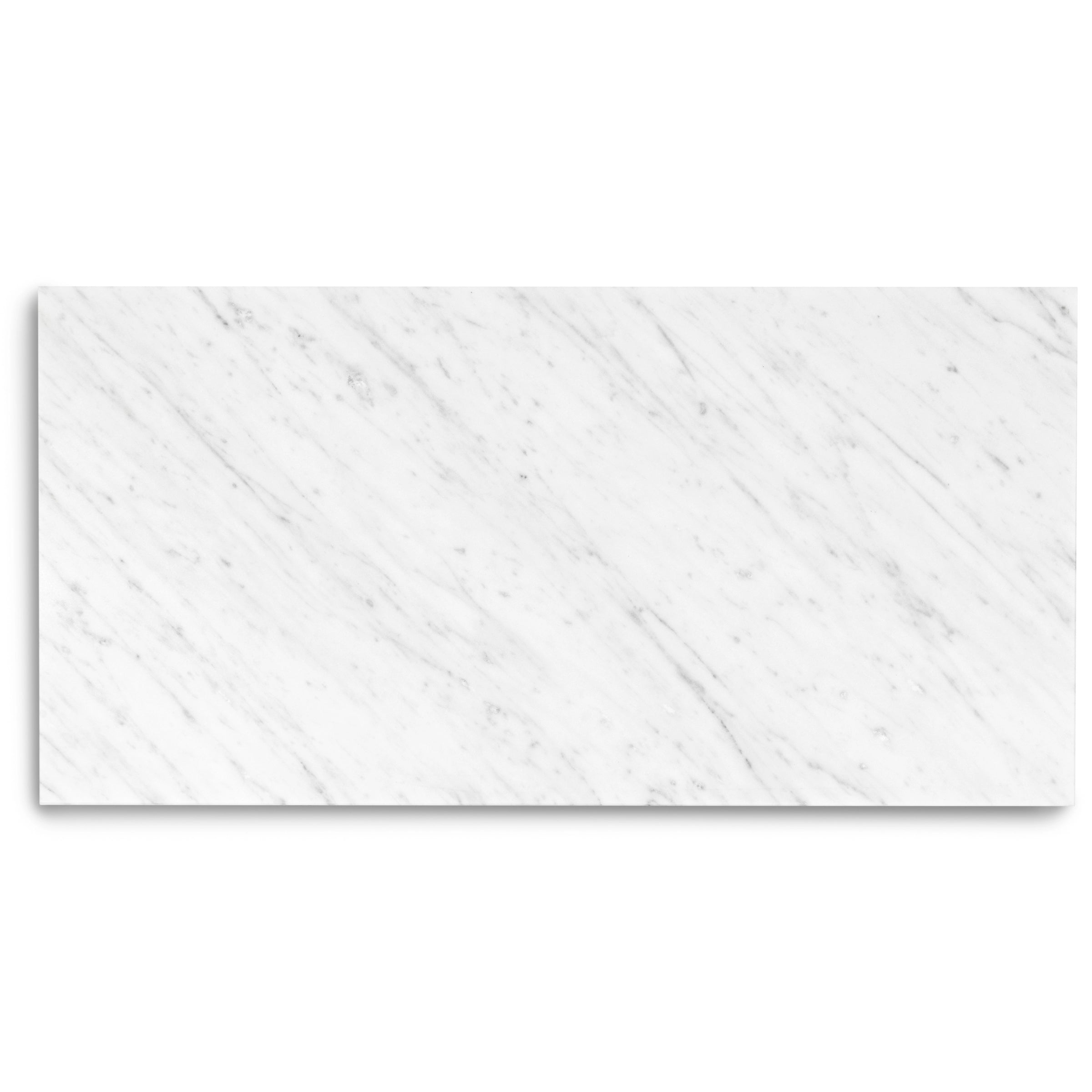 Rectangular white marble surface featuring soft gray veining with a honed matte finish for elegant flooring or wall design