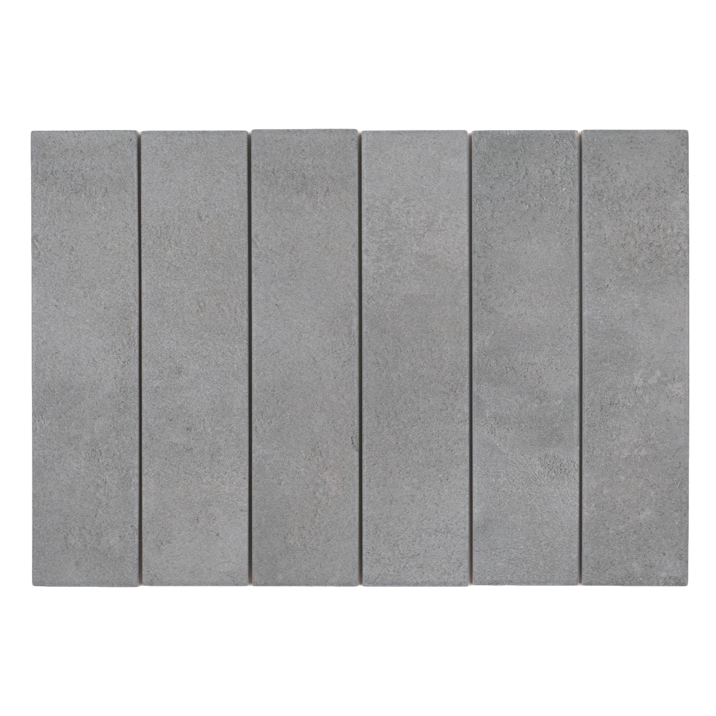 Charcoal Matte Porcelain Tile in black and gray tones, 2x8 format from Gaia Porcelain Tile and Small Format Tiles collections