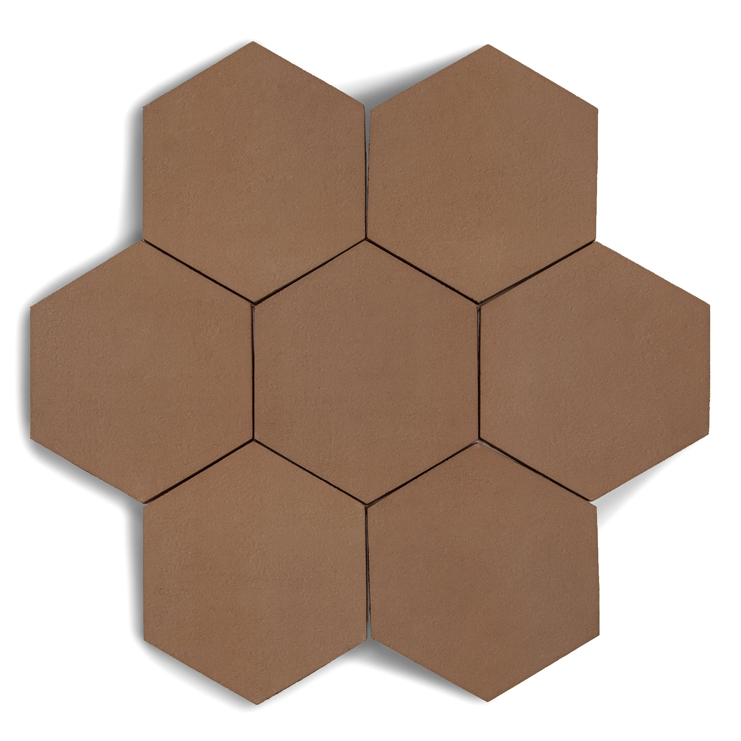 Chocolate Hexagon Textured Terracotta Tile in brown tone with natural texture from Cotto Colors Terracotta Tile and Small Format Tiles collections