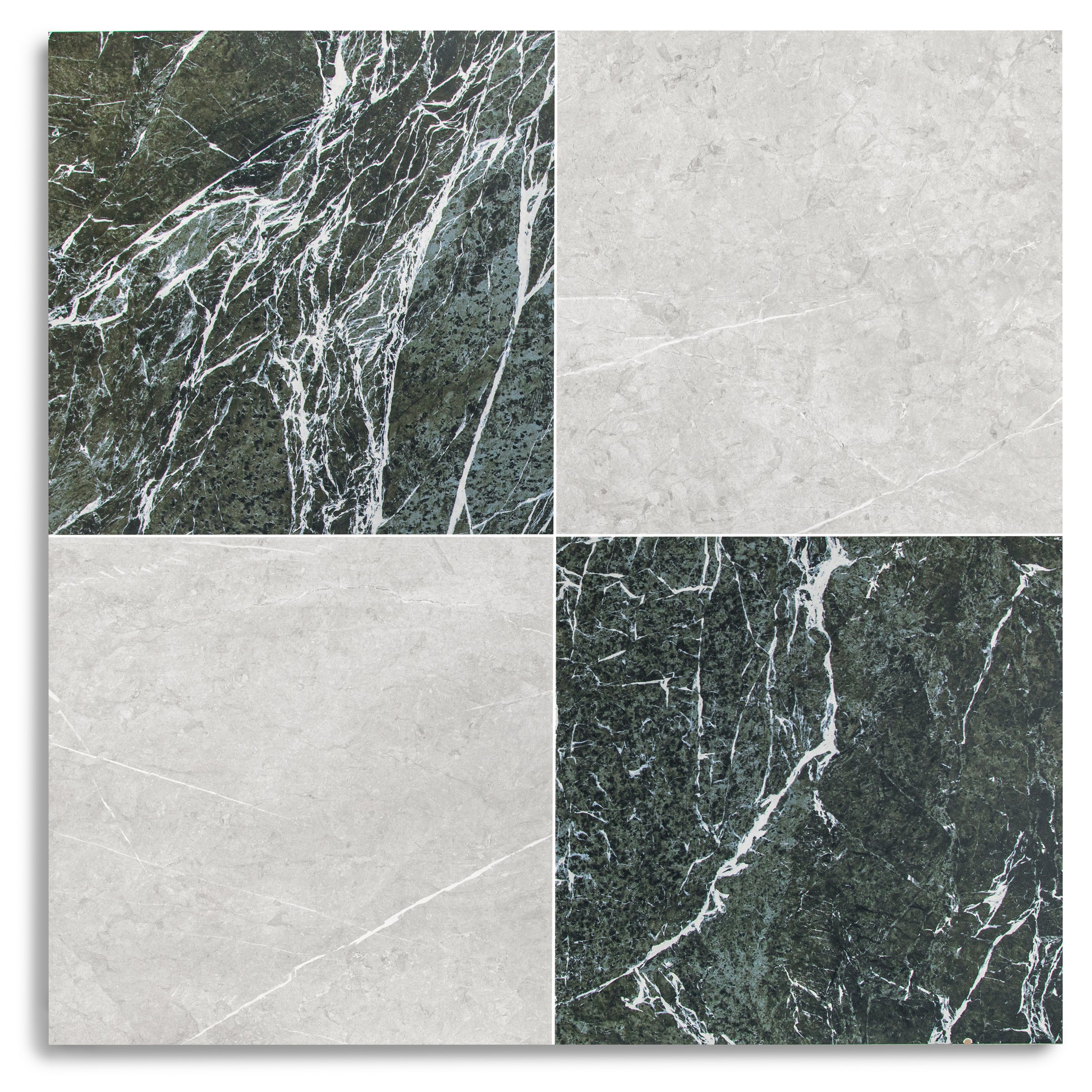 Classico Matte Marble Look Porcelain Checkerboard with gray, black, and white tones from Large Format Tiles and Marble Editions Porcelain Tile