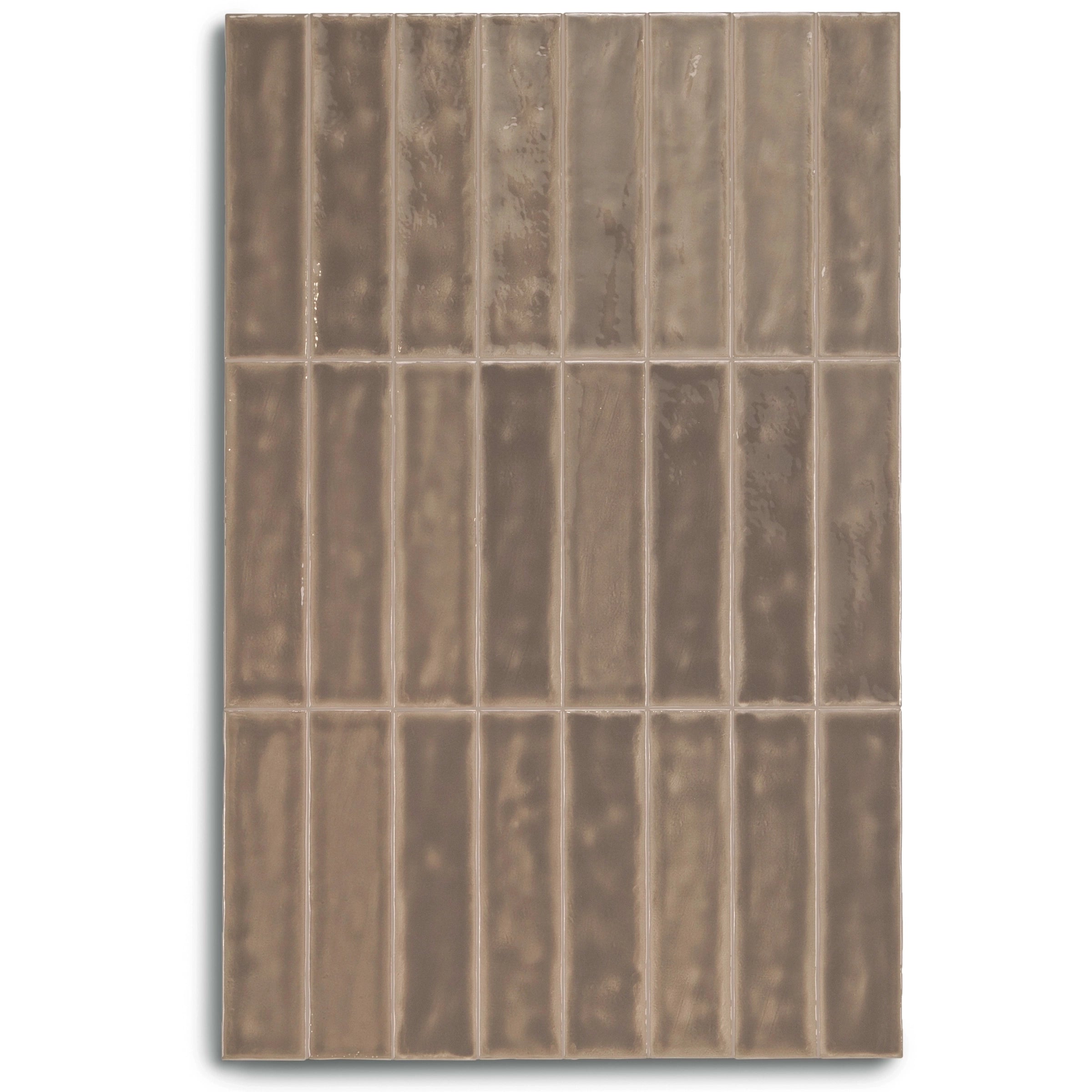Claywork Glossy Ceramic Tile in warm brown beige tones showcasing small format ceramic tiles from the Claywork Ceramic Tile Collection New Arrivals