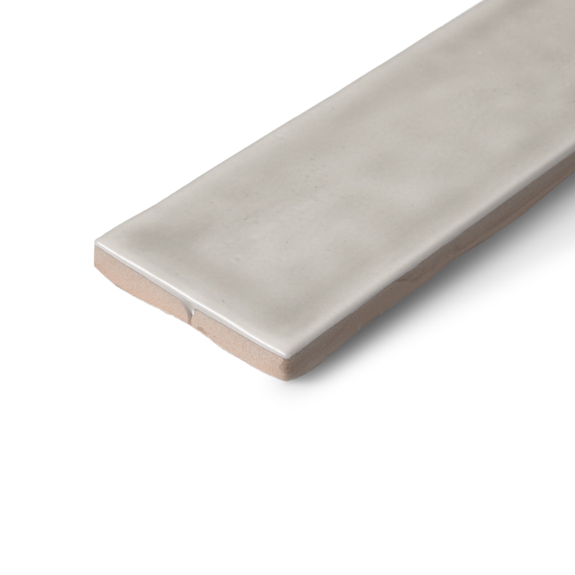 Clay Claywork 2x8 Ceramic Tile Sample in soft gray ceramic finish