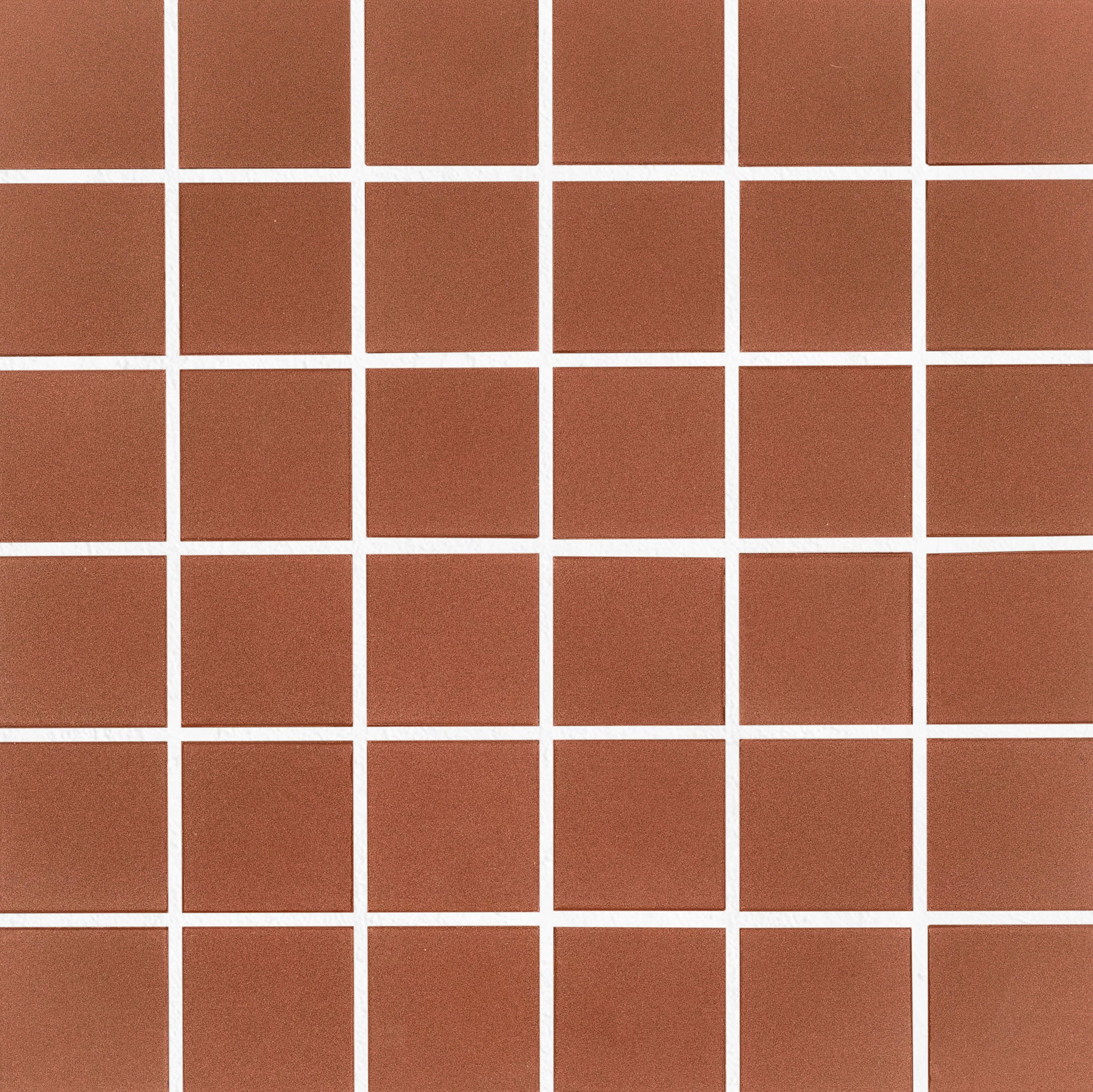Cotto 2x2 Full Body Porcelain Mosaic Tile in rich terracotta red and brown tones from Porcelain Forma Porcelain Mosaics collection
