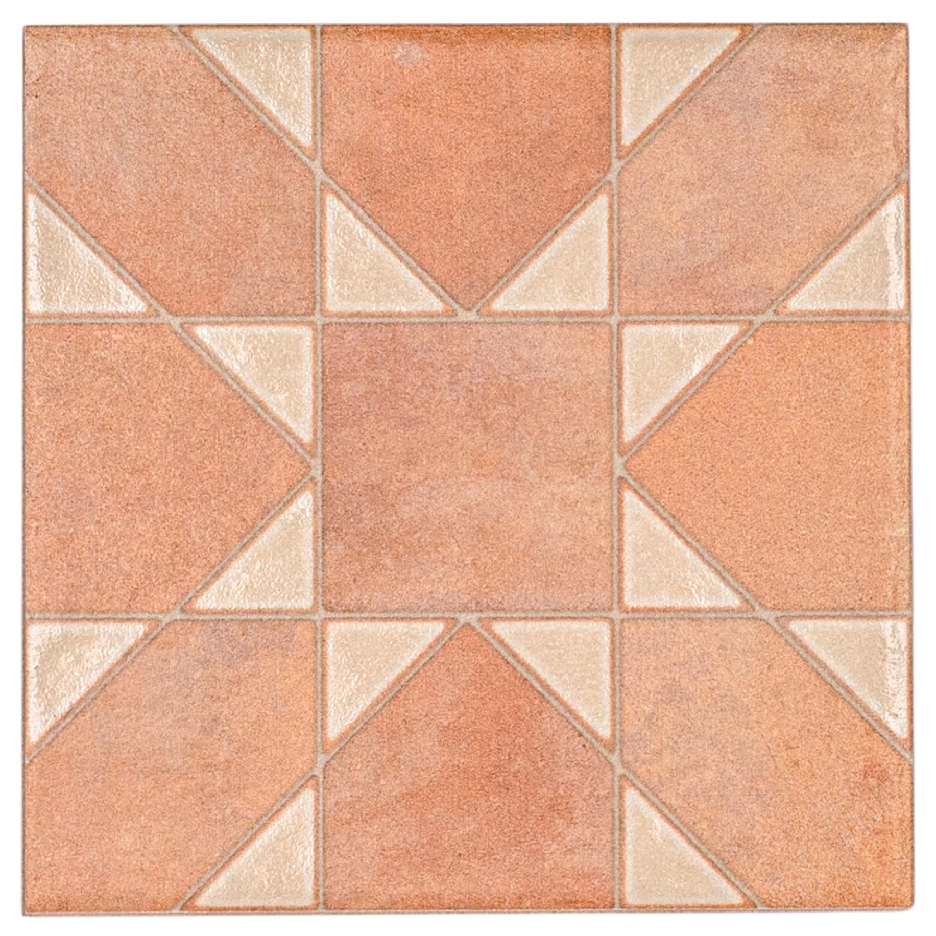 Cotto Deco 6.5x6.5 Matte Porcelain Tile Sample in warm terracotta tones from Porcelain and SAMPLES ONLY collections