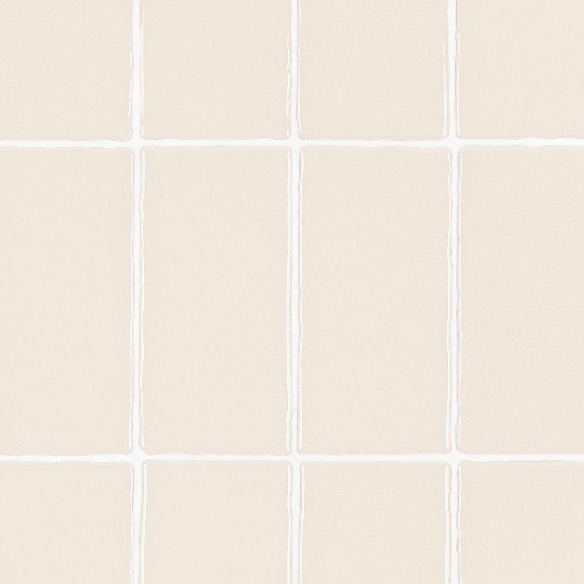 Dark White 3x6 Glossy Ceramic Tile in warm creamy off-white with subtle undulating surface from Seville Small Format Tiles collection