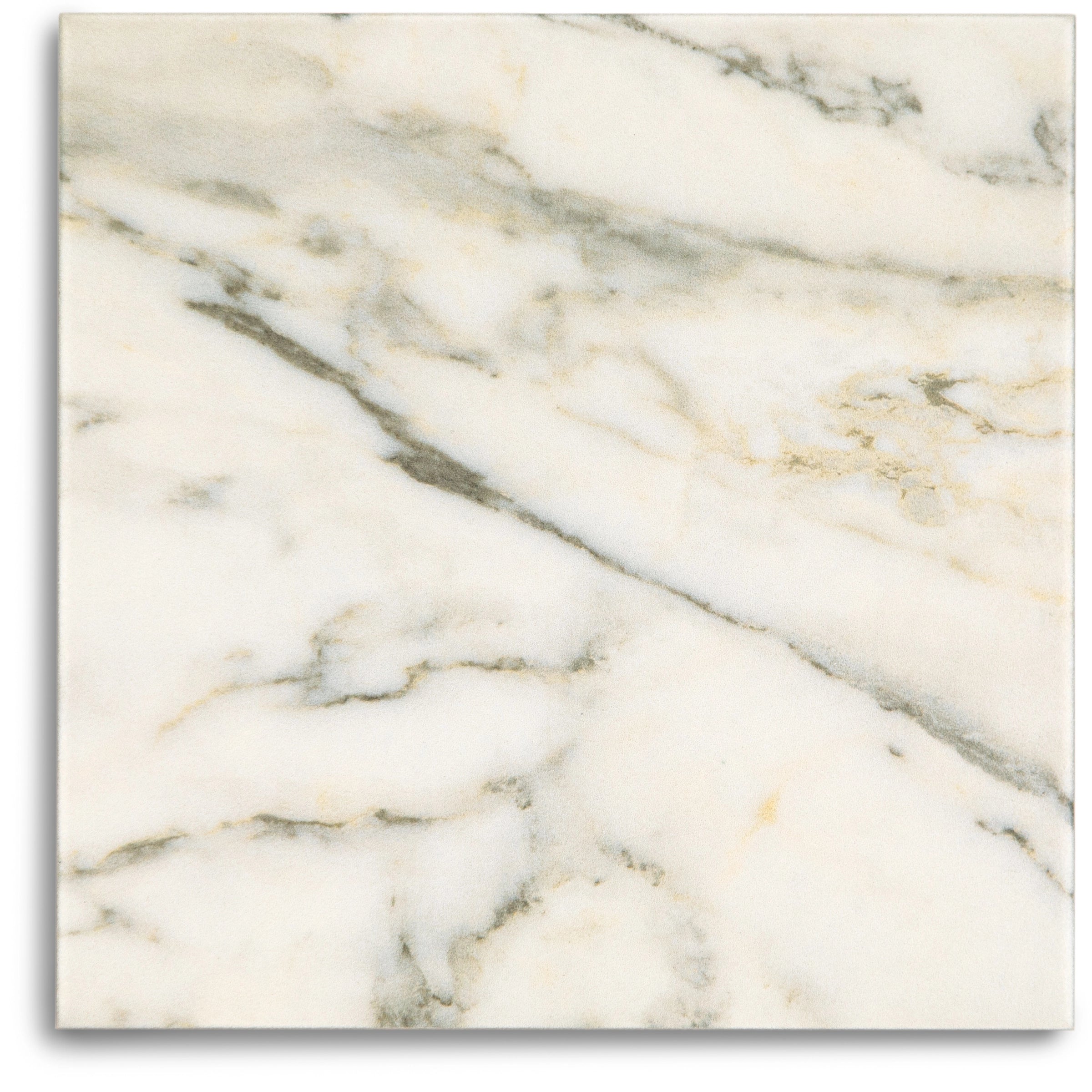 Square tile with natural white and soft gray marble veining creating an elegant stone pattern