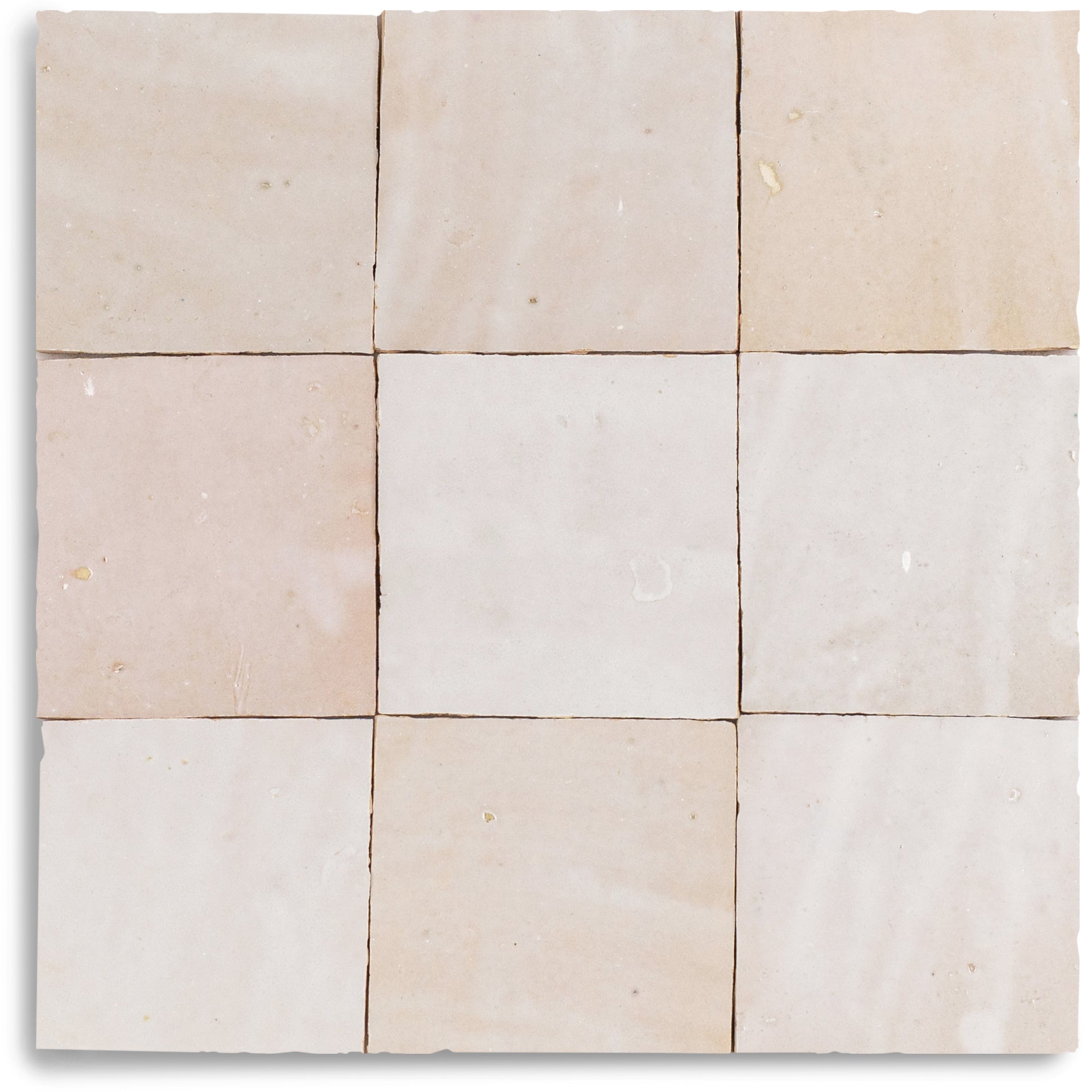 Ecru Glazed Zellige Tile in beige terracotta with handmade Moroccan glaze from Small Format Tiles and Handmade Moroccan Zellige Tiles collections