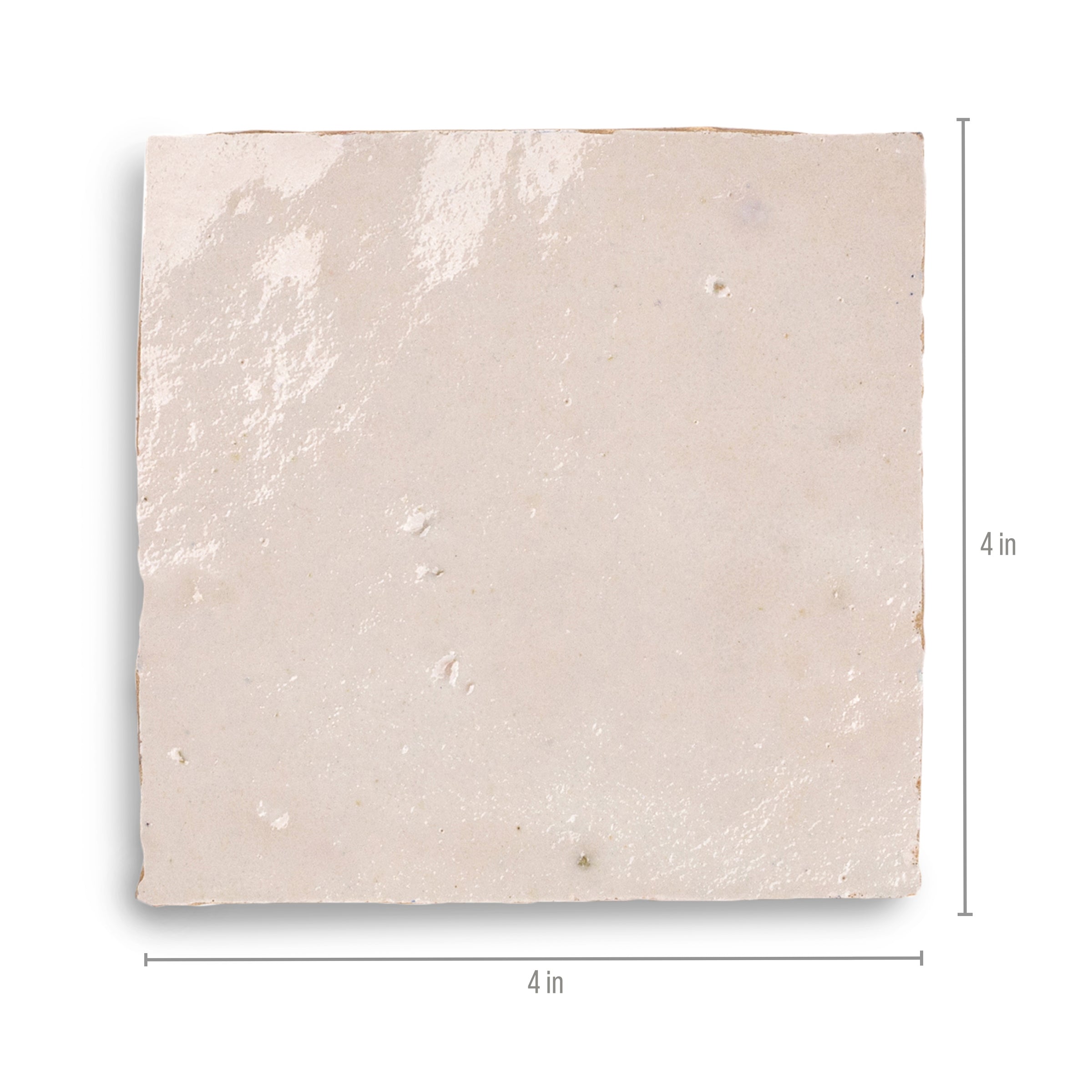 Ecru Glazed Zellige Tile in beige terracotta with handmade Moroccan glaze from Small Format Tiles and GREY collections