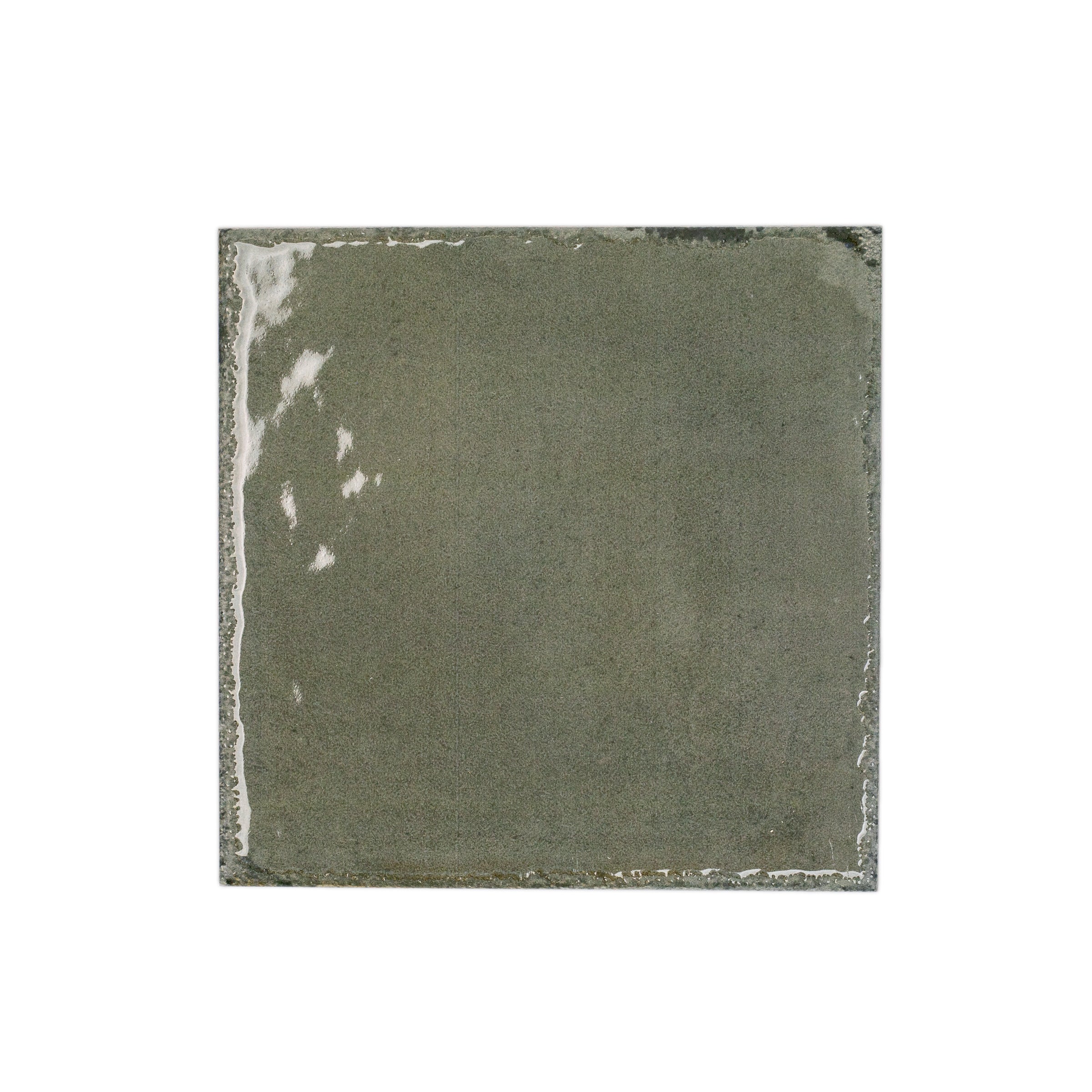 Fern Gloss Porcelain Tile Sample in muted green glossy porcelain, part of Porcelain SAMPLES ONLY collection from Reno Source.