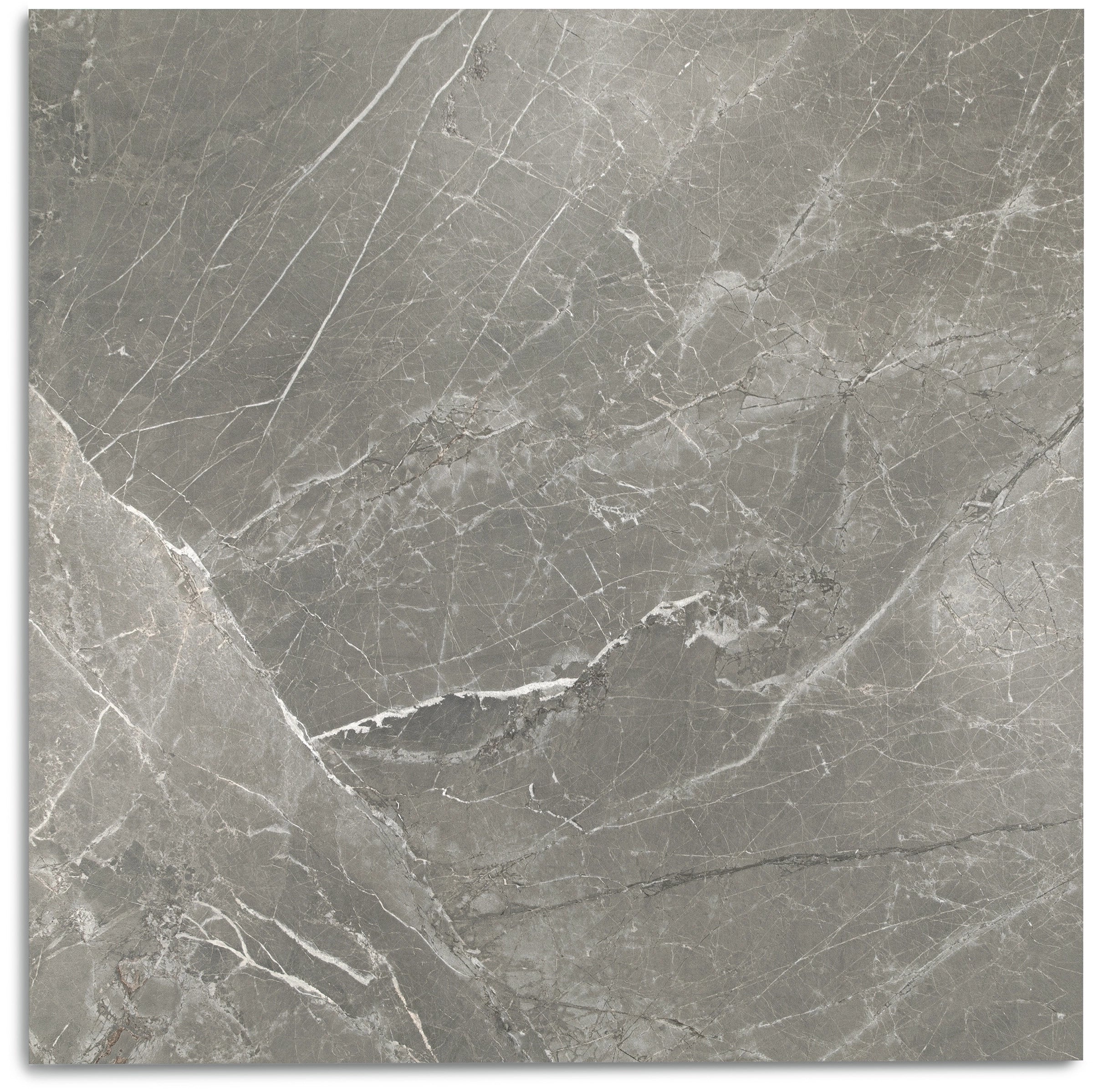 Fior de Bosco Marble Look Porcelain Tile in taupe grey with clouded marble veining, part of Large Format Tiles collections.