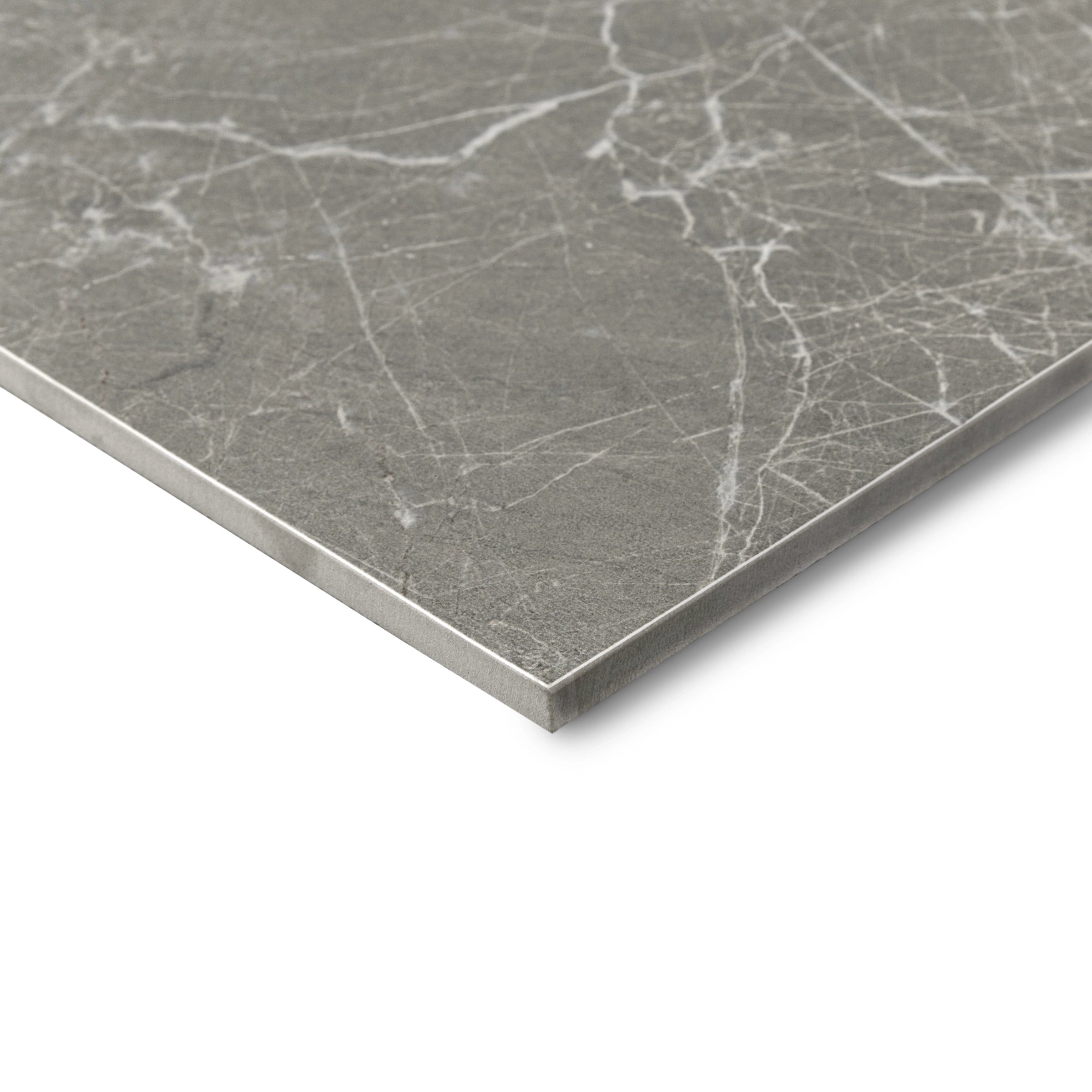 Fior de Bosco Marble Look Porcelain Tile with taupe grey tones and natural marble veining from large format tile collections.