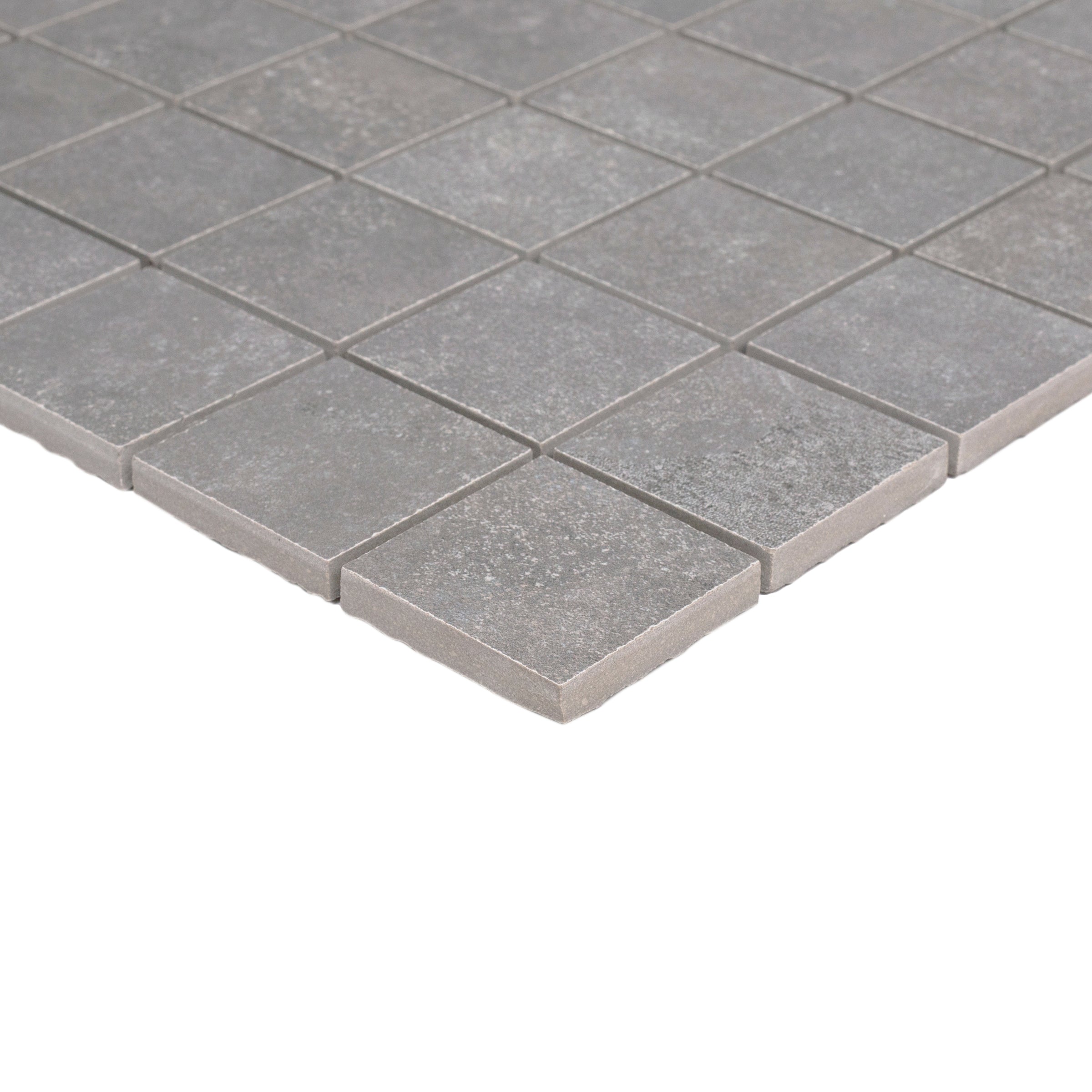 Grey 2x2 Cement Look Porcelain Mosaic Sample from Porcelain Large Format Porcelain Mosaic SAMPLES ONLY collection