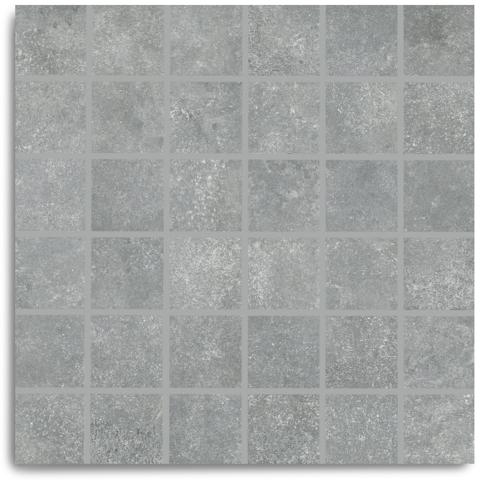 Grey 2x2 Cement Look Porcelain Mosaic in gray tones from the Cement Editions Porcelain Tile New Arrivals collection