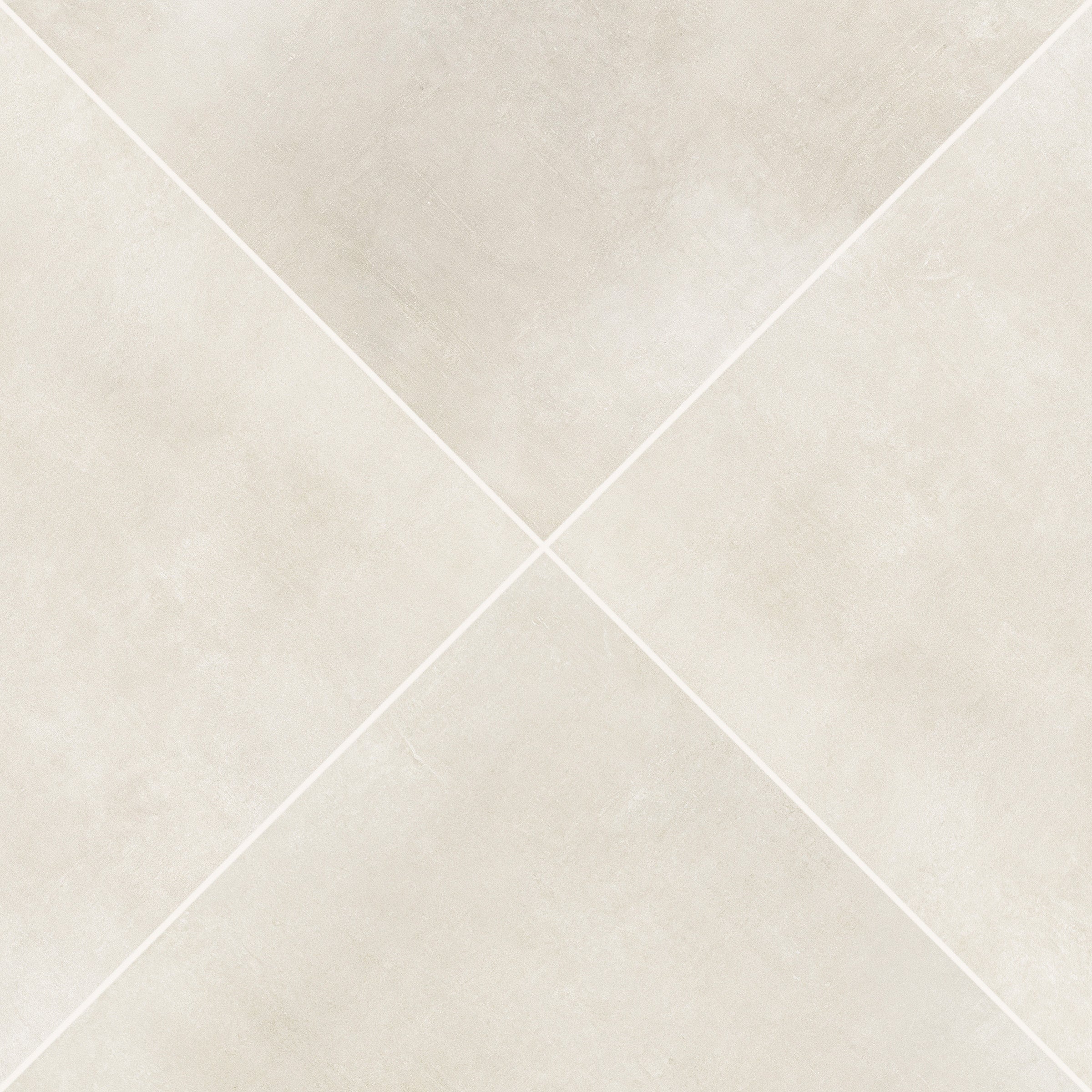 Soft beige porcelain tiles arranged in a diagonal pattern with subtle texture and light grout lines for flooring or walls