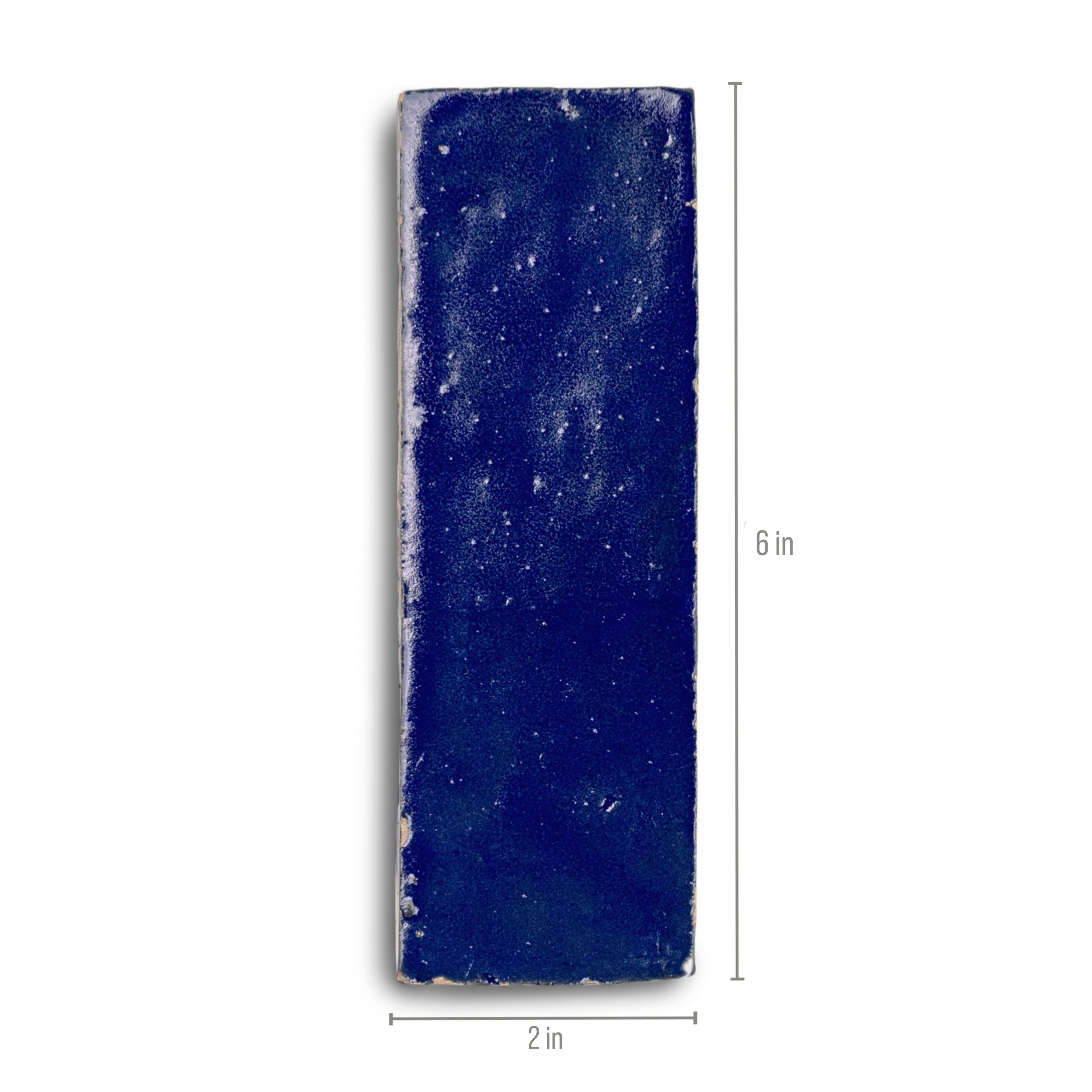 Midnight Glazed Zellige Plinth in deep blue terracotta with handmade Moroccan glaze from Small Format Tiles and Handmade Moroccan Zellige Tiles