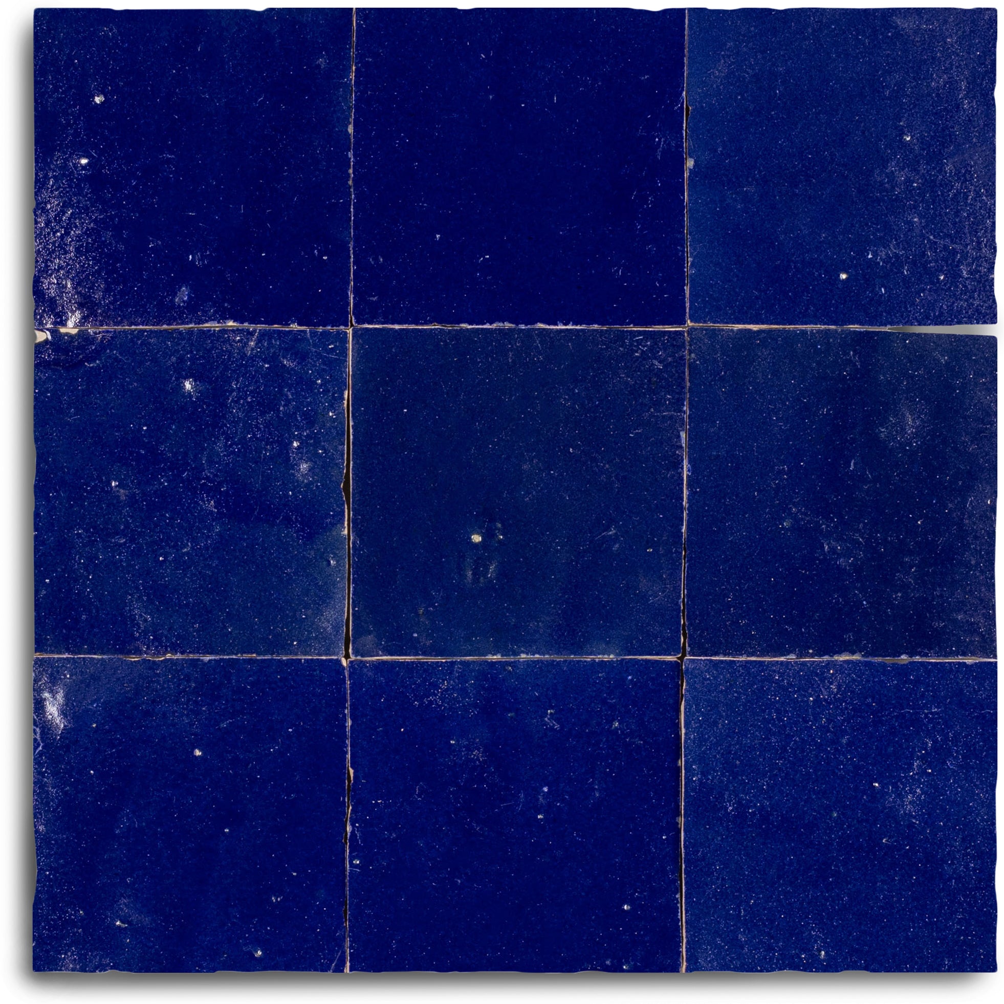 Midnight Glazed Zellige Tile in blue terracotta with handmade Moroccan glaze from Small Format Tiles and New Arrivals collections