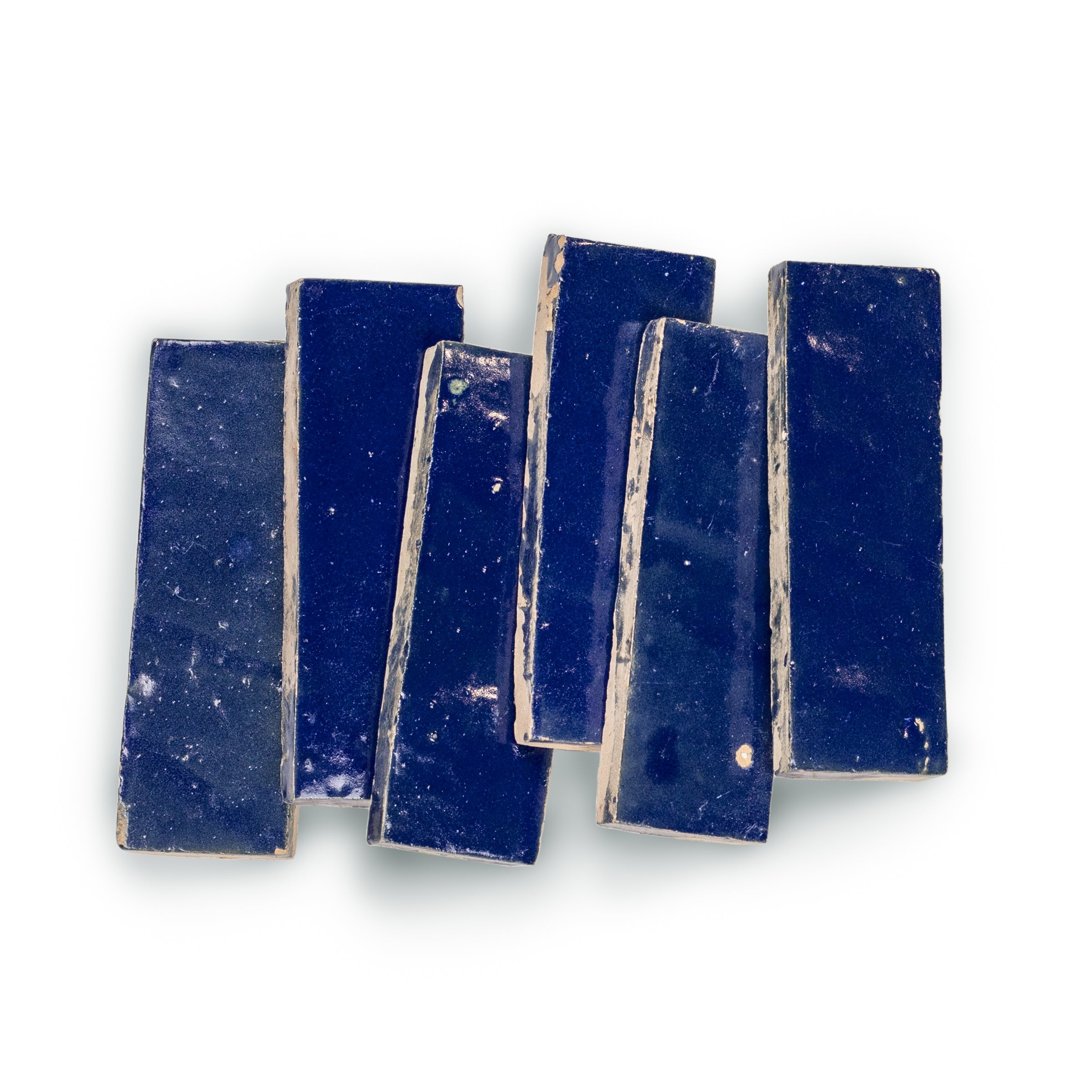 Midnight Glazed Zellige Plinth with deep blue terracotta and handmade glaze in Small Format Tiles and Handmade Moroccan Zellige Tiles