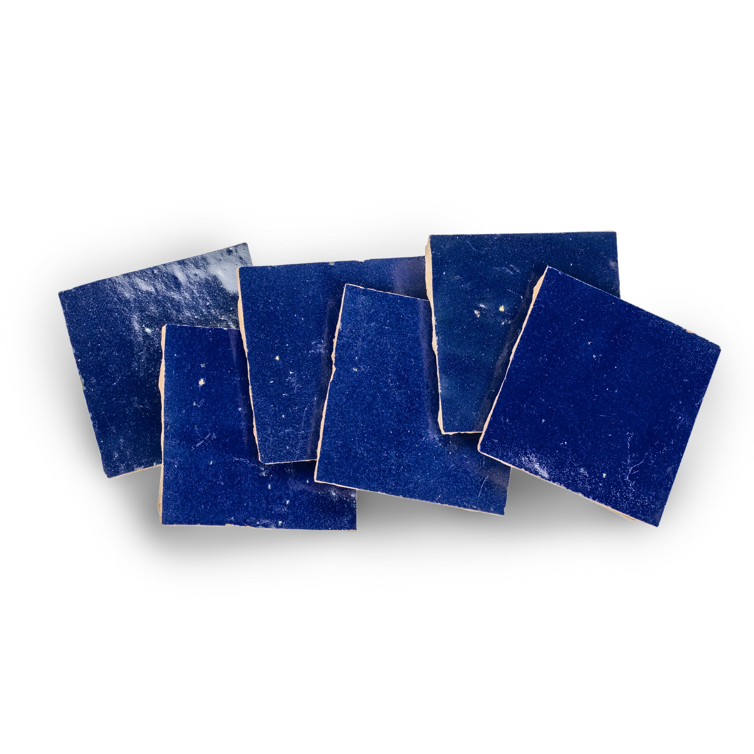 Midnight Glazed Zellige Tile in blue terracotta with handcrafted Moroccan glaze from Small Format and Handmade Moroccan Zellige Tiles collections